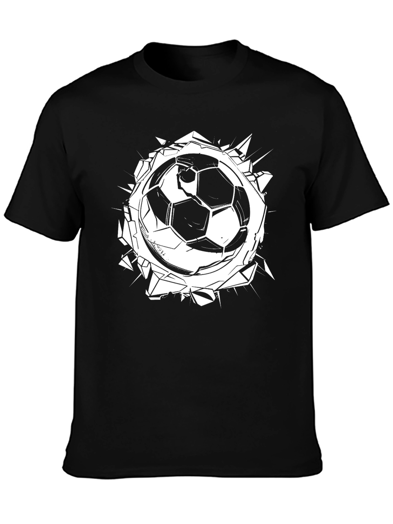 Soccer Ball Burst Graphic Tee - Black