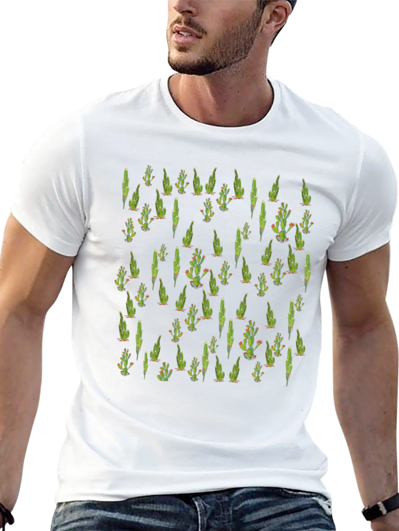 Cactus Pattern T-Shirt - Cool Desert Style Tee