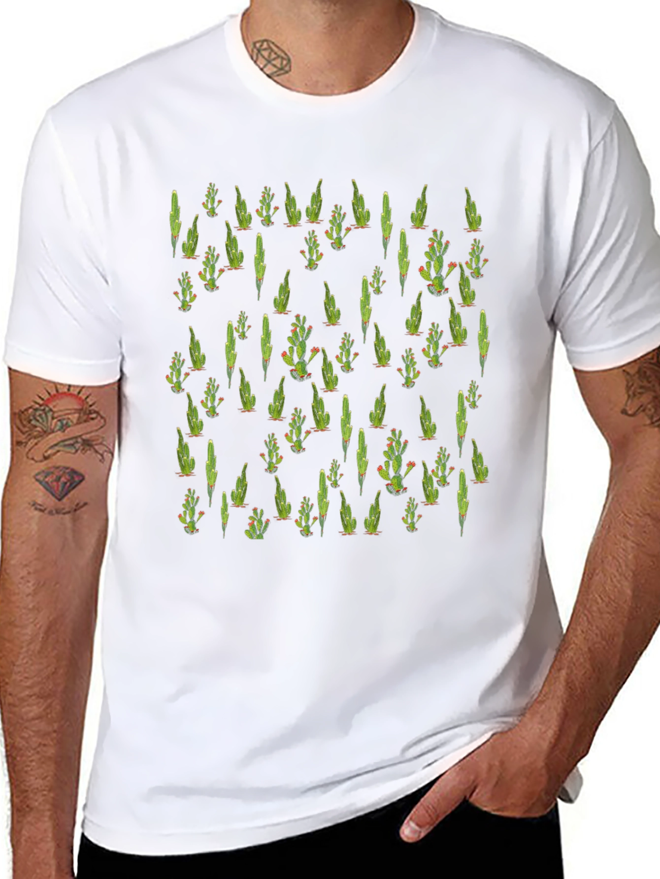 Cactus Pattern T-Shirt - Cool Desert Style Tee