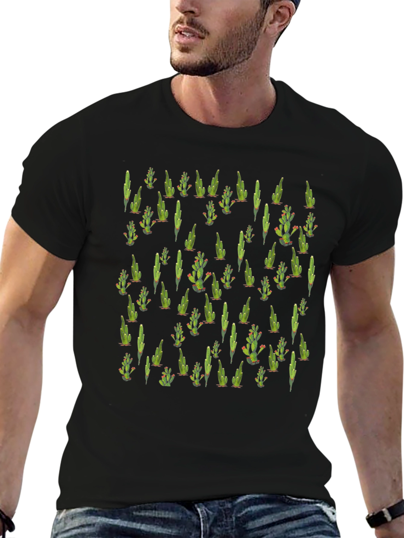 Cactus Pattern T-Shirt - Cool Desert Style Tee