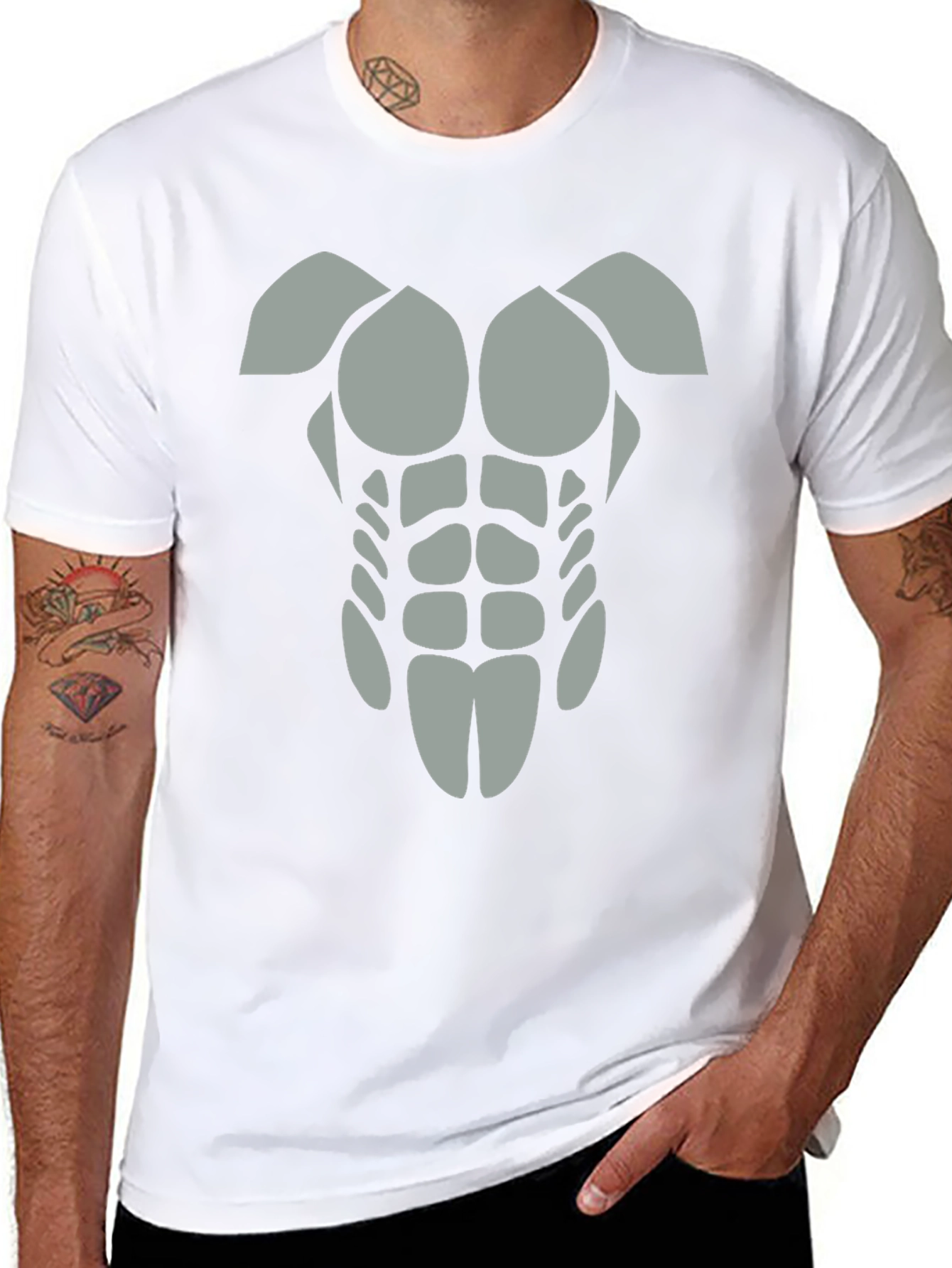 Funny Abs T-Shirt - Grey Graphic Tee