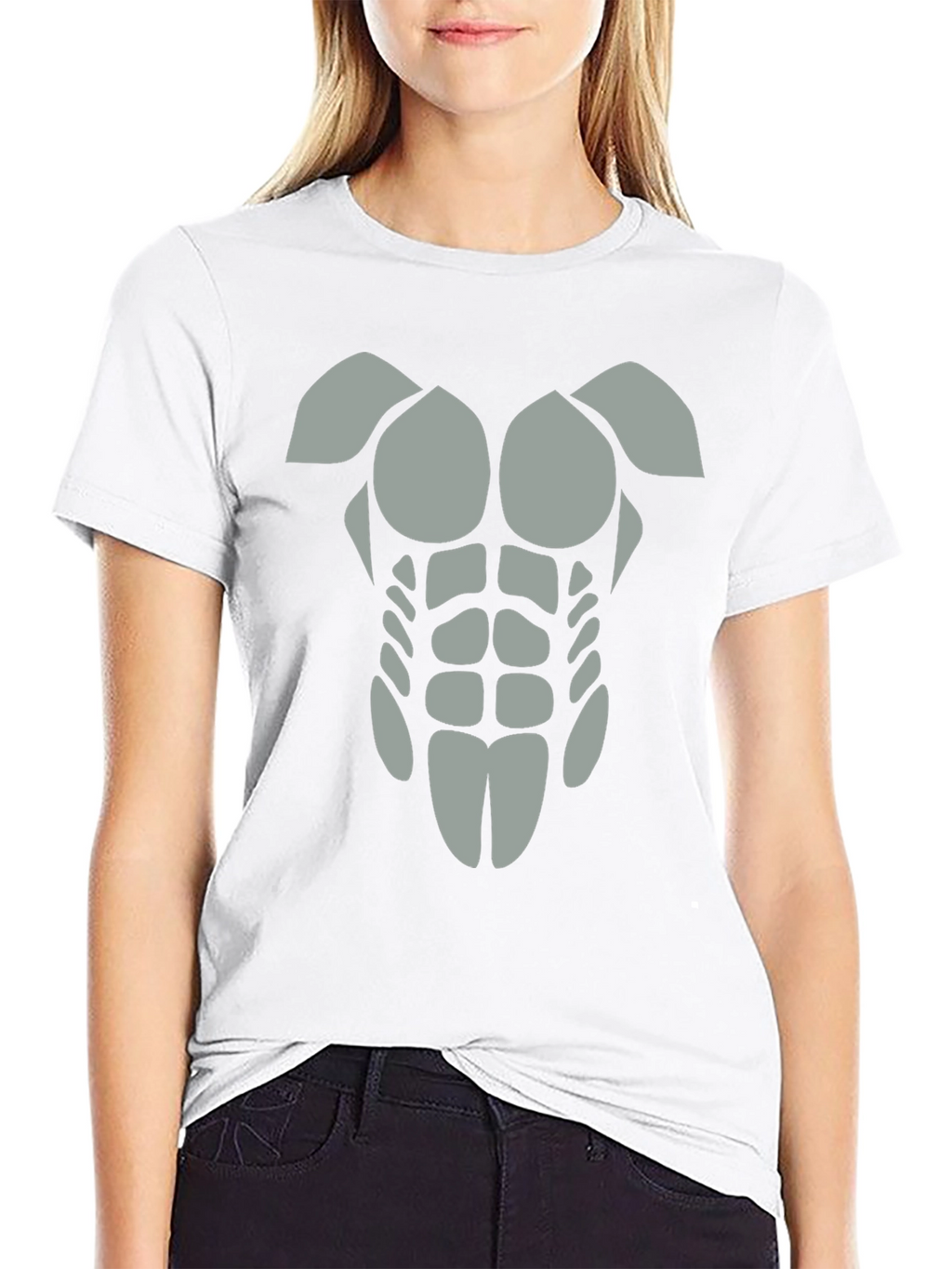 Funny Abs T-Shirt - Grey Graphic Tee