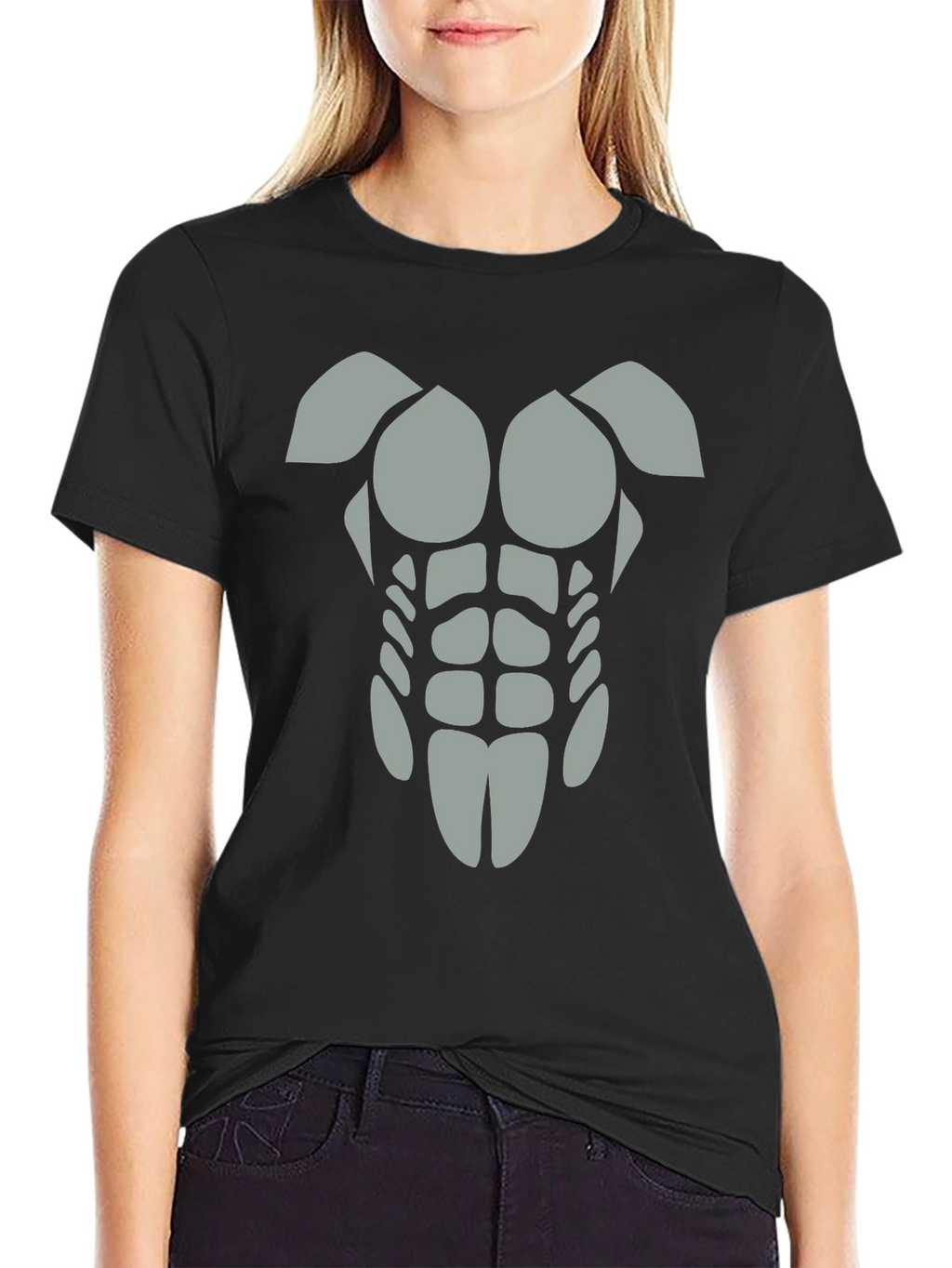 Funny Abs T-Shirt - Grey Graphic Tee