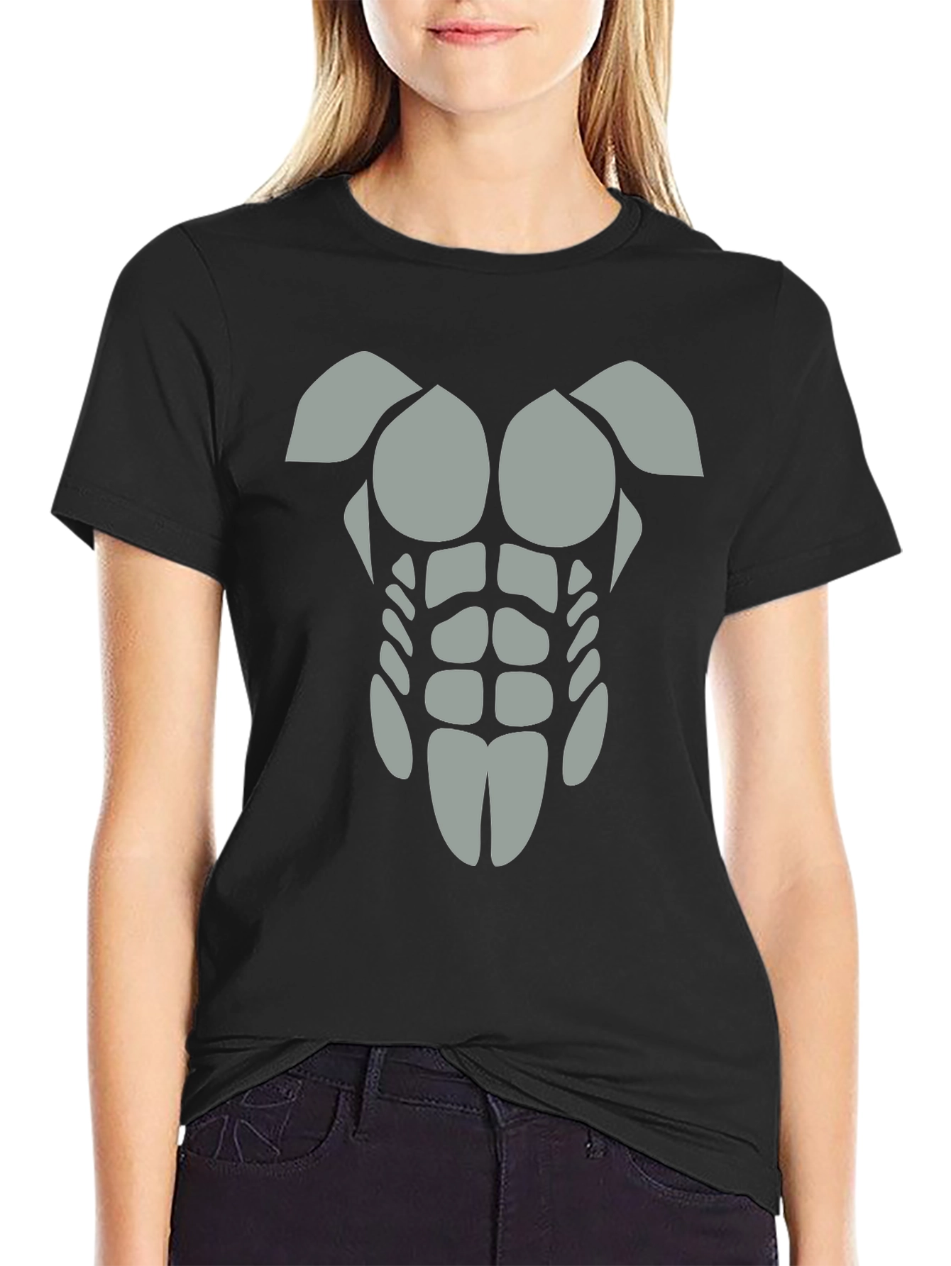 Funny Abs T-Shirt - Grey Graphic Tee
