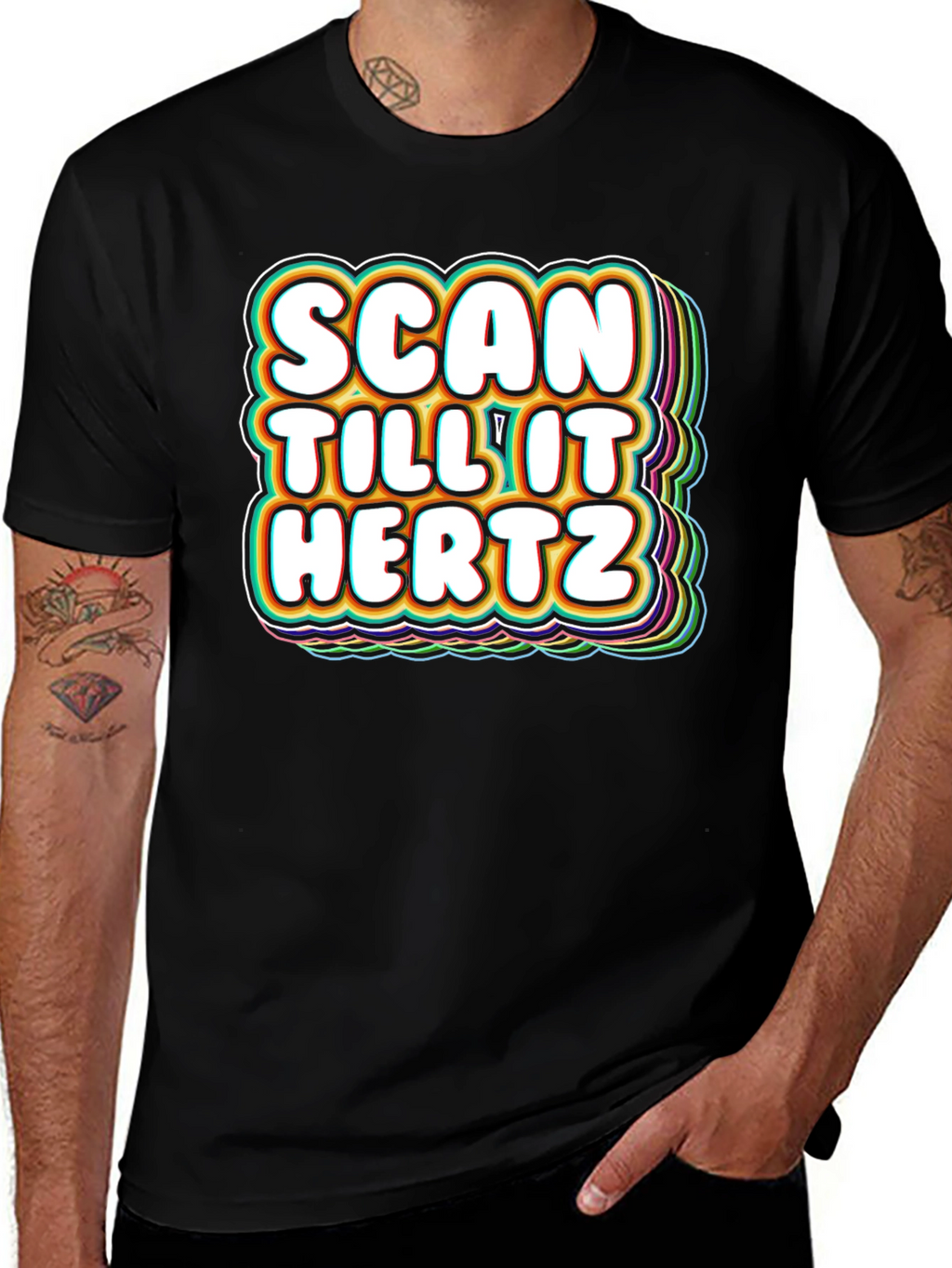 Scan Till It Hertz T-Shirt Funny Groovy Graphic Tee