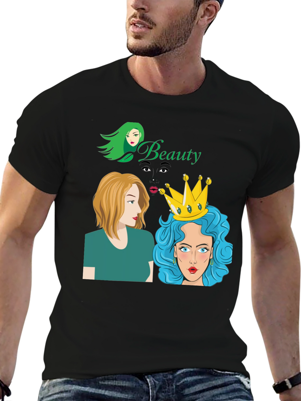 Beauty Queens Black Graphic Tee