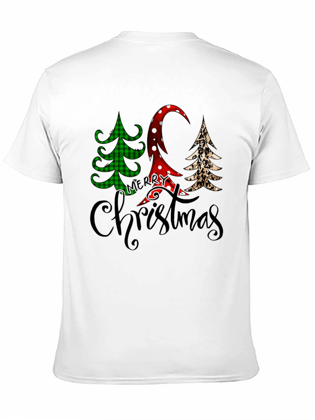 Merry Christmas Tree Pattern T-Shirt