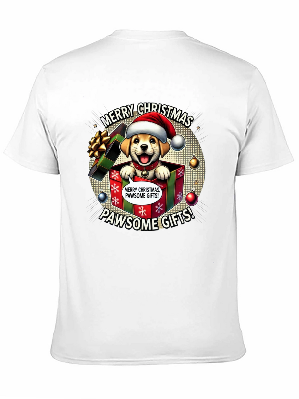 Merry Christmas Pawsome Gifts Dog T-Shirt