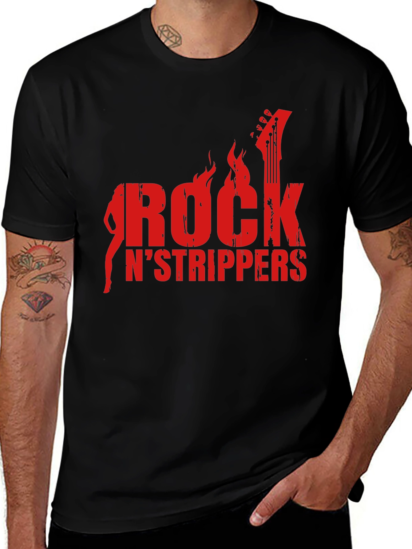 Rock N Strippers Graphic T-Shirt - Mens Black Tee