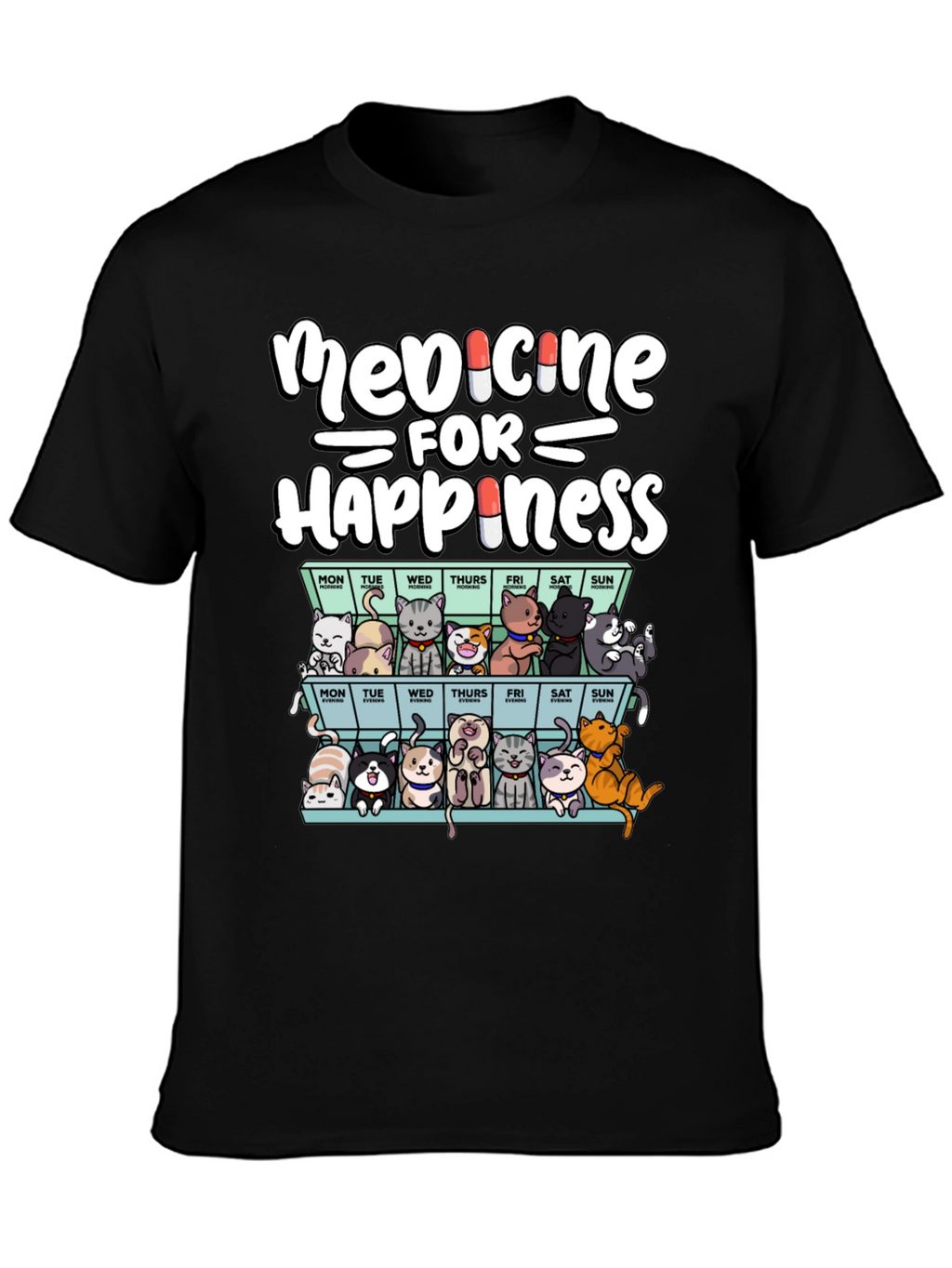 Medicine for Happiness Cat T-Shirt
