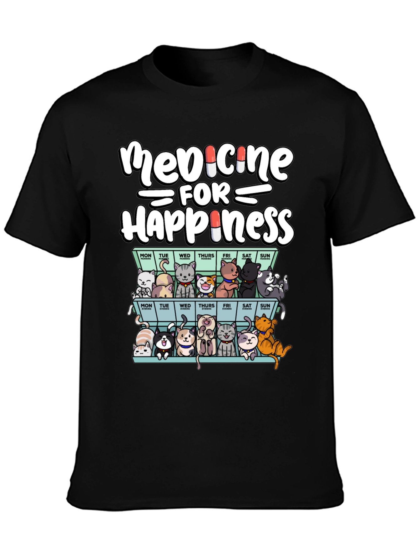 Medicine for Happiness Cat T-Shirt