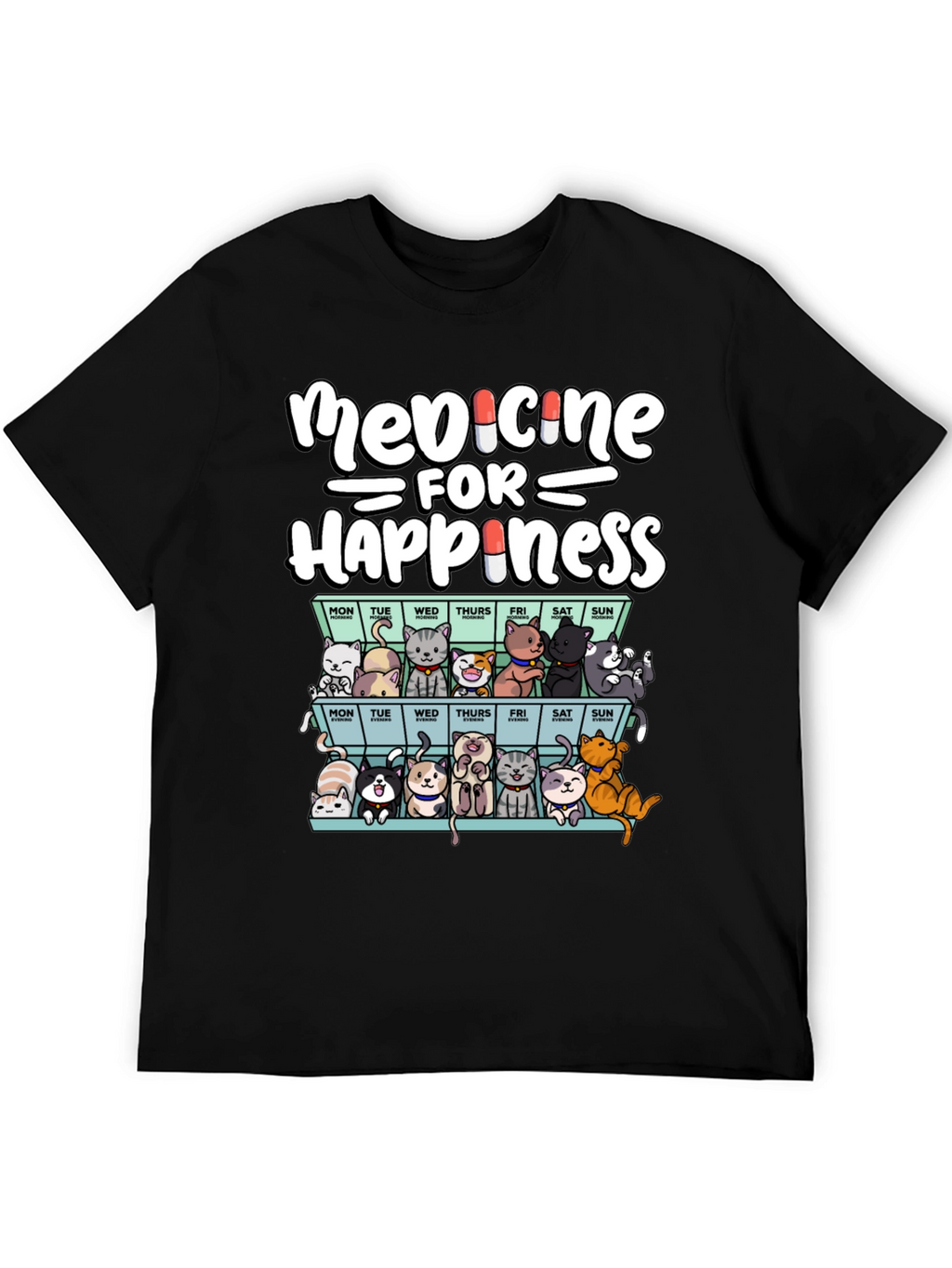 Medicine for Happiness Cat T-Shirt