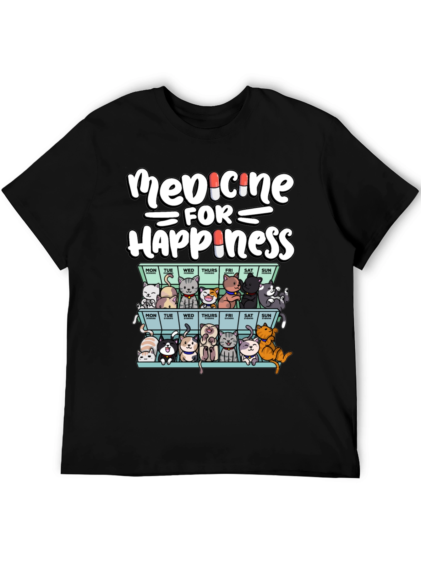 Medicine for Happiness Cat T-Shirt