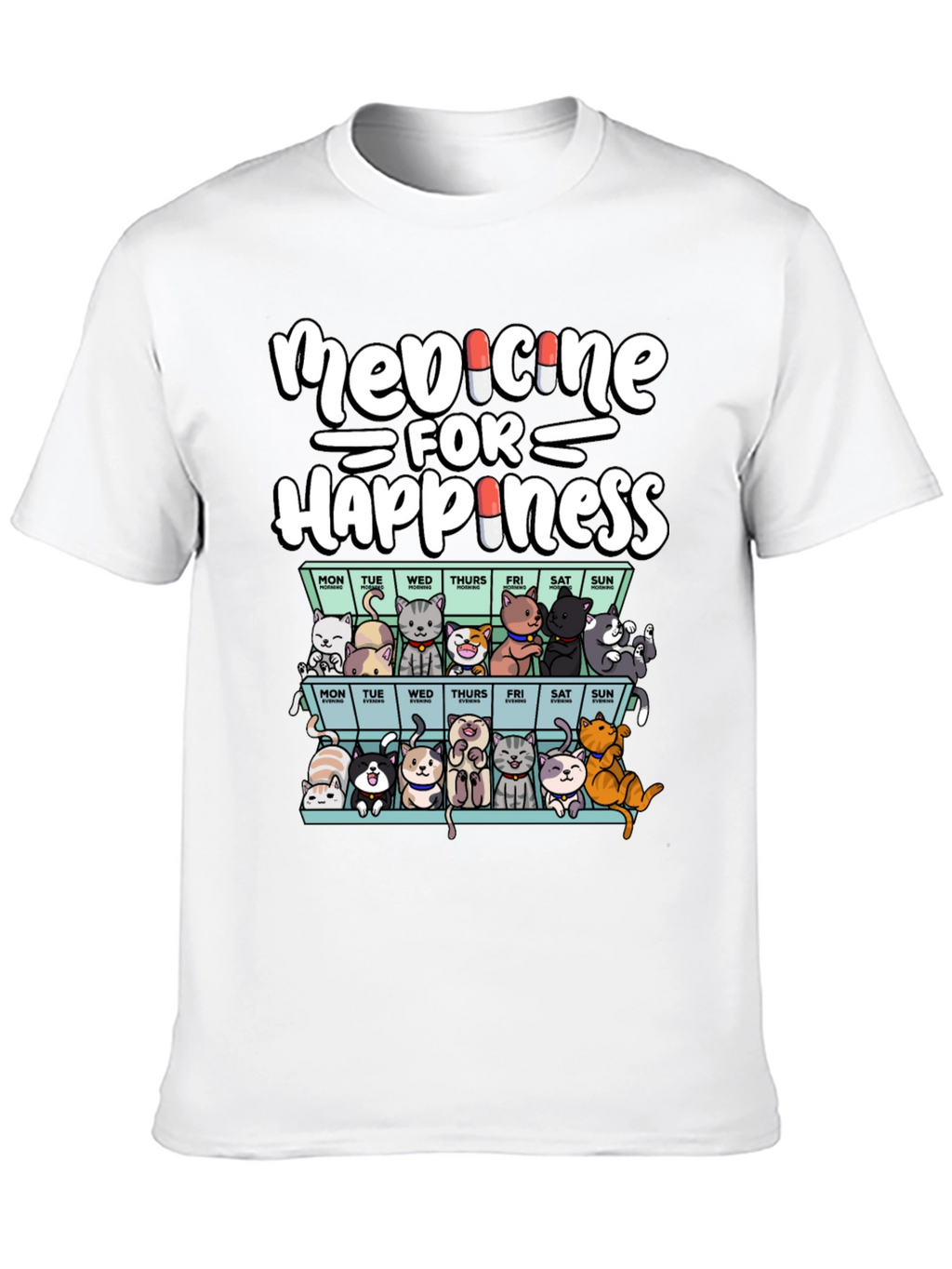 Medicine for Happiness Cat T-Shirt
