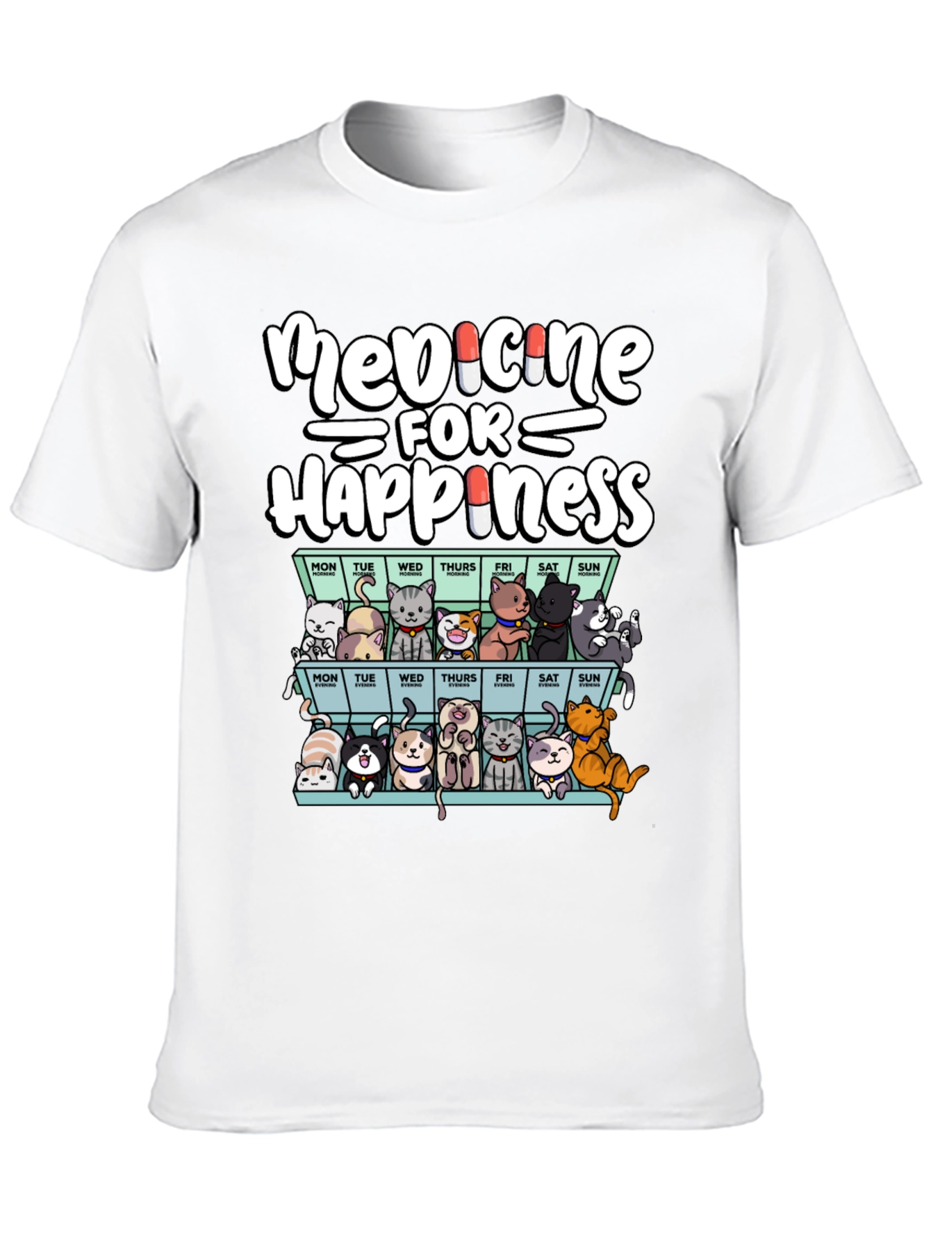 Medicine for Happiness Cat T-Shirt