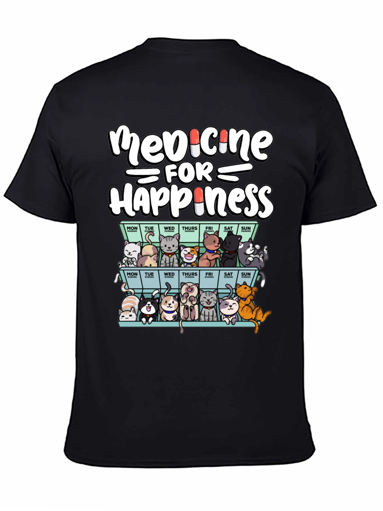 Medicine for Happiness Cat T-Shirt