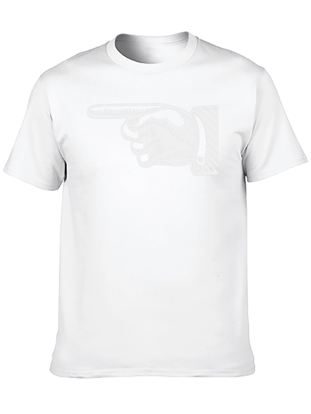 Pointing Finger Graphic Tee - Classic Black Cotton Shirt