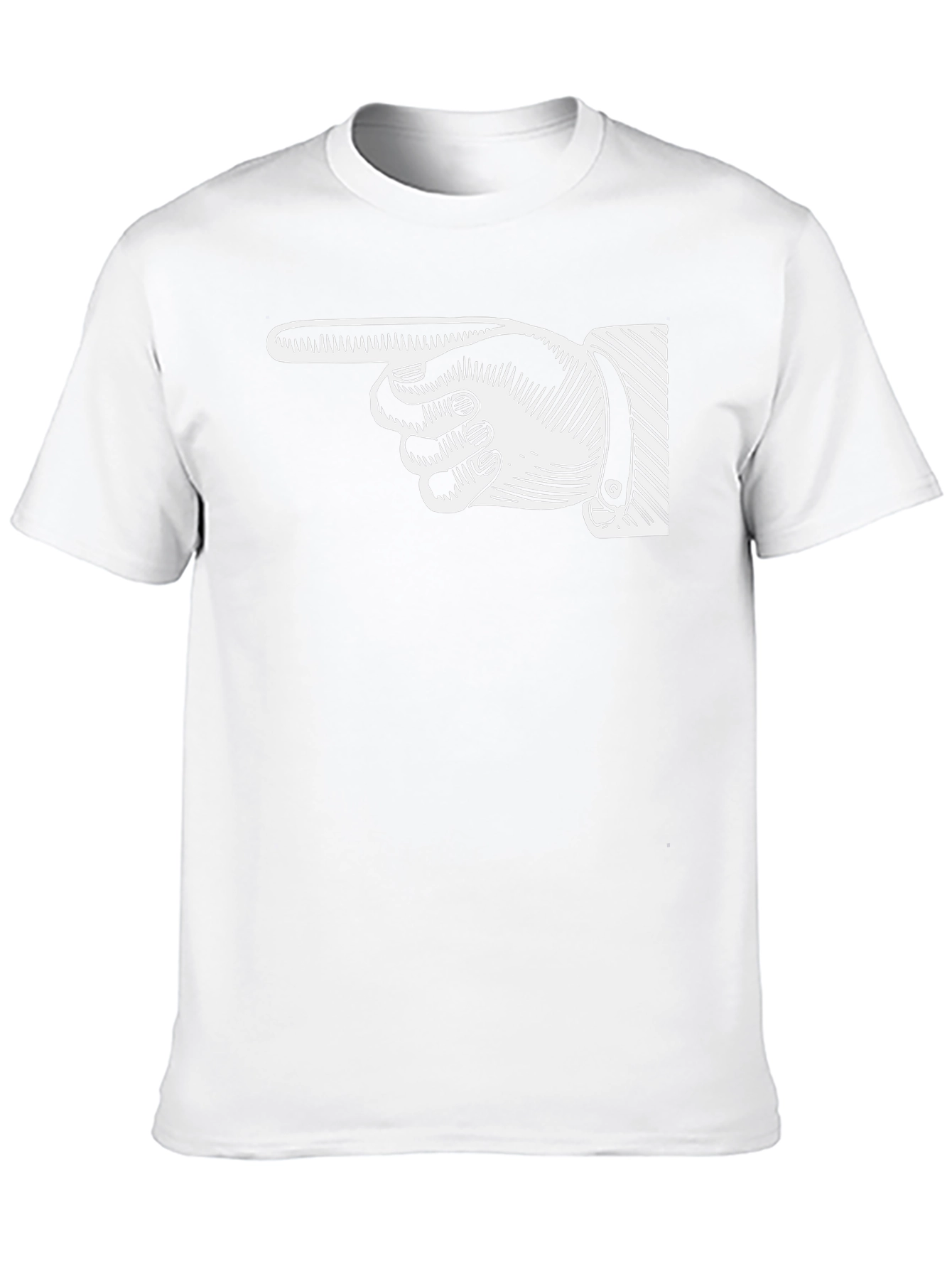 Pointing Finger Graphic Tee - Classic Black Cotton Shirt