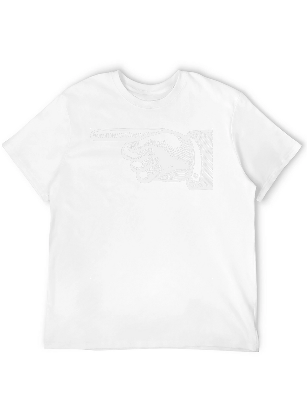 Pointing Finger Graphic Tee - Classic Black Cotton Shirt
