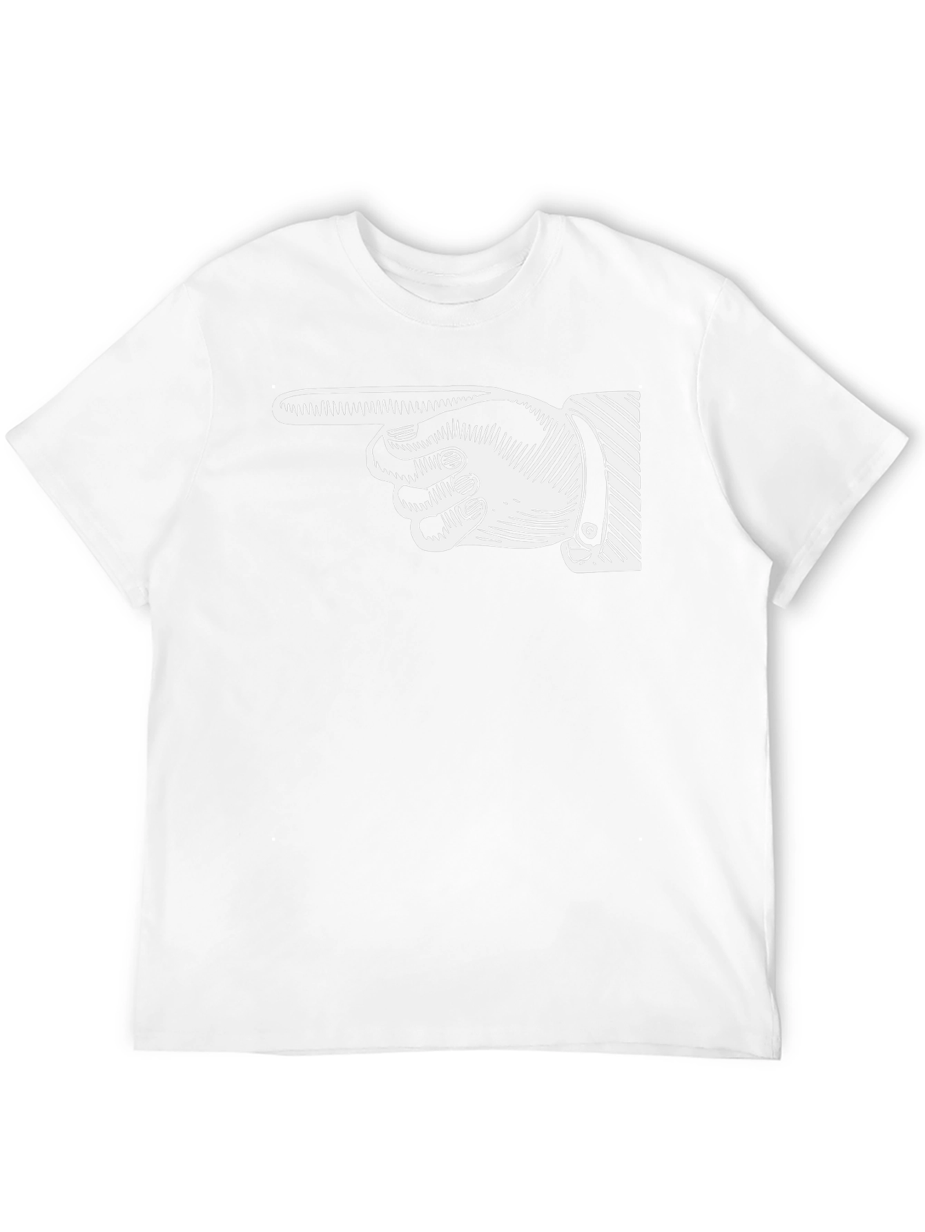 Pointing Finger Graphic Tee - Classic Black Cotton Shirt