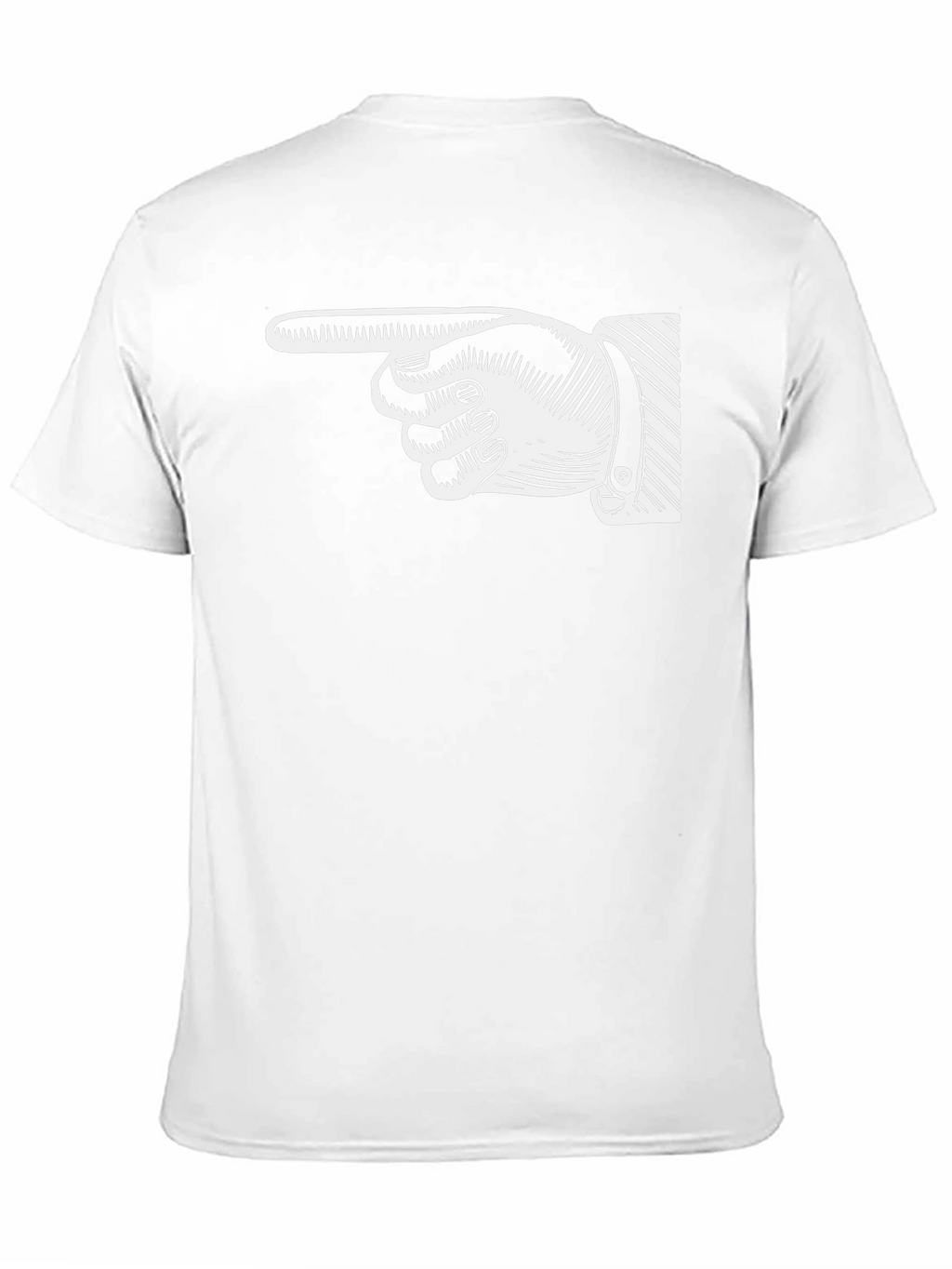 Pointing Finger Graphic Tee - Classic Black Cotton Shirt