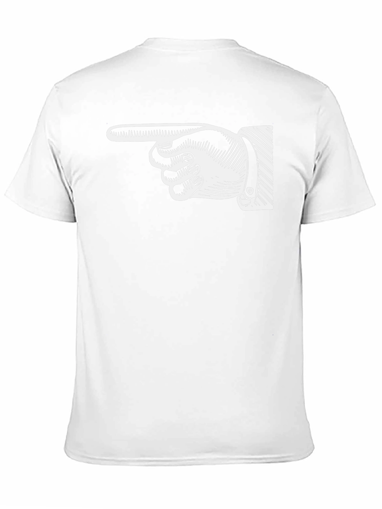 Pointing Finger Graphic Tee - Classic Black Cotton Shirt