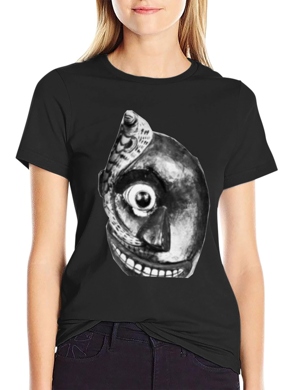 Unique Graphic Tee - Black T-Shirt with Abstract Art