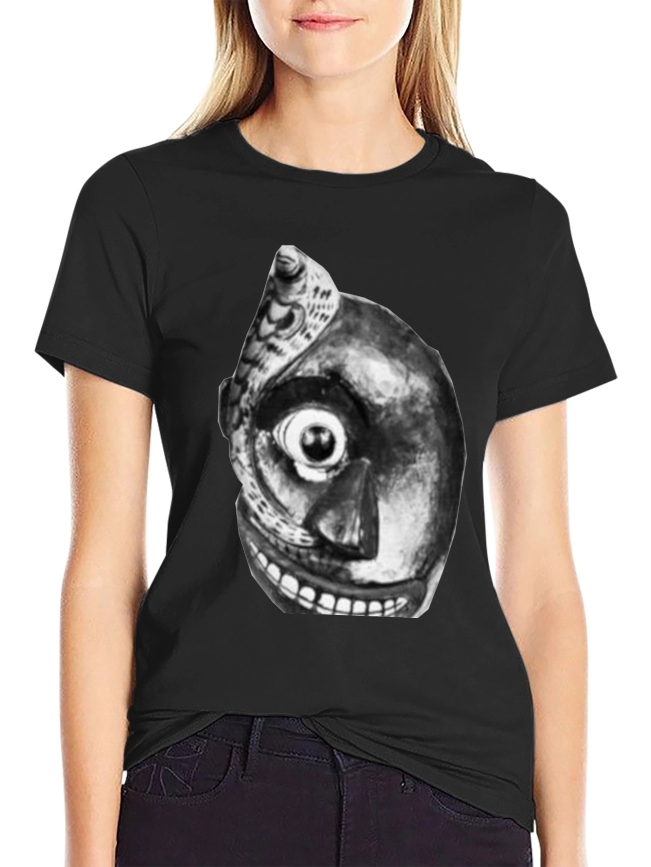Unique Graphic Tee - Black T-Shirt with Abstract Art