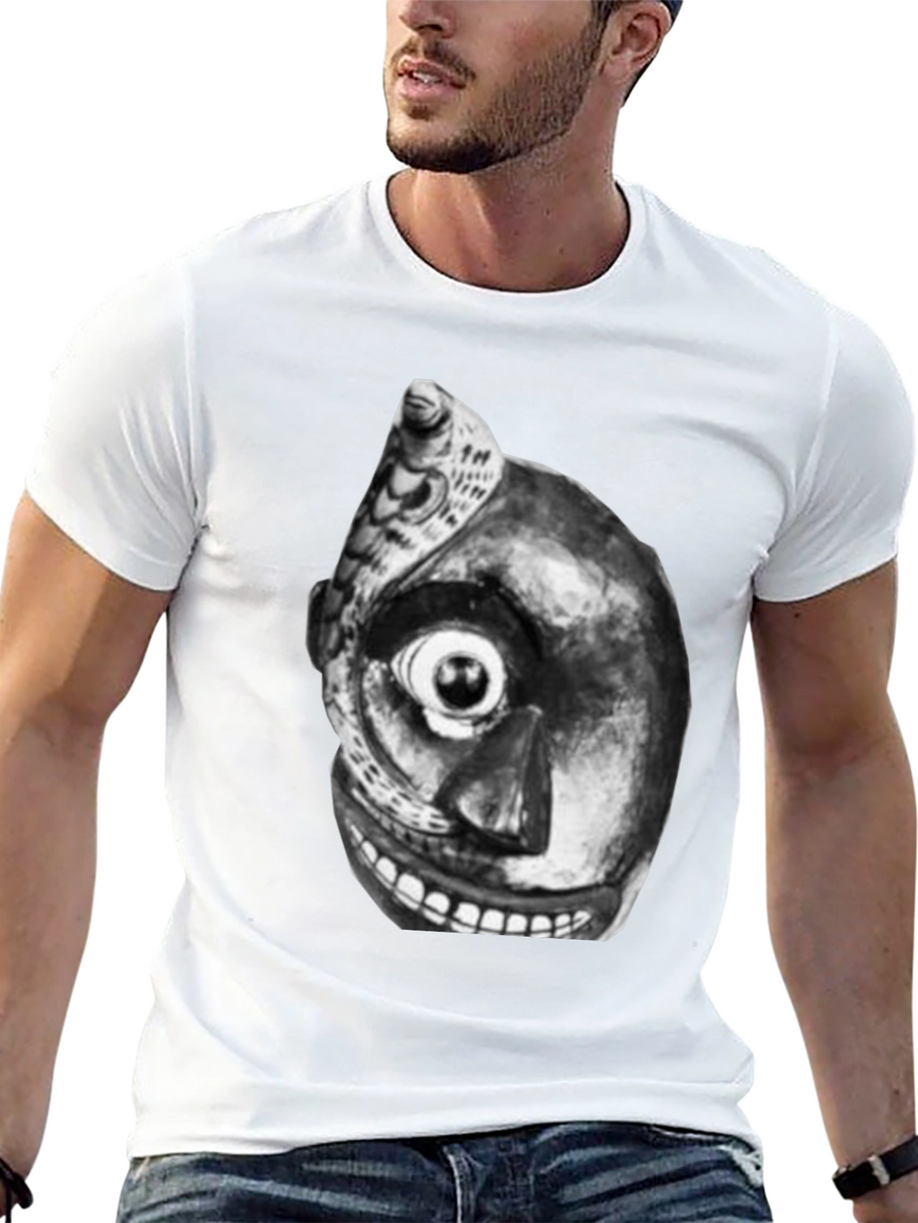 Unique Graphic Tee - Black T-Shirt with Abstract Art