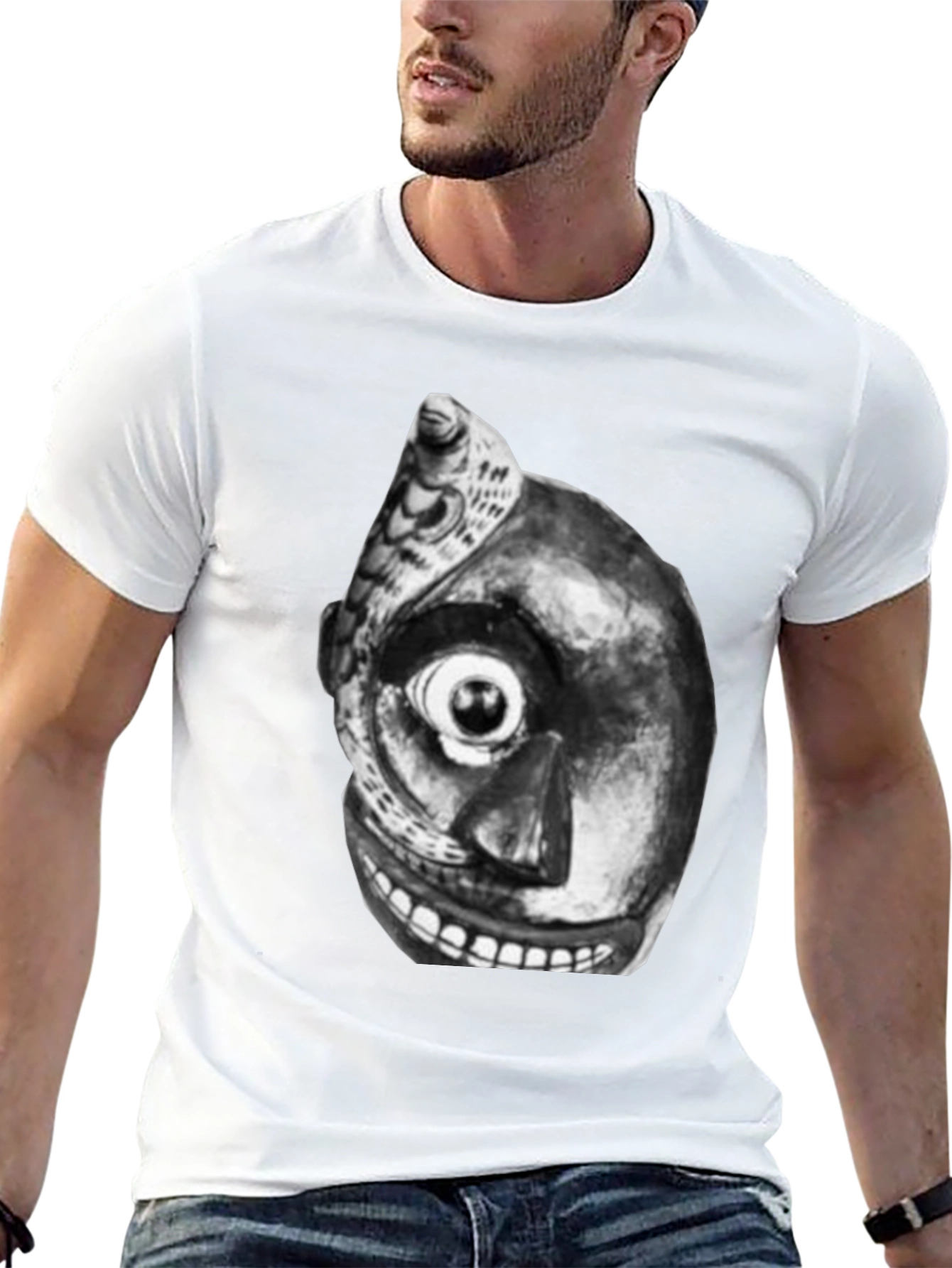 Unique Graphic Tee - Black T-Shirt with Abstract Art