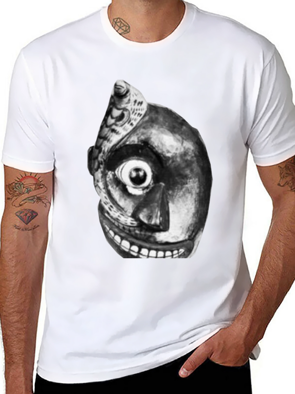 Unique Graphic Tee - Black T-Shirt with Abstract Art
