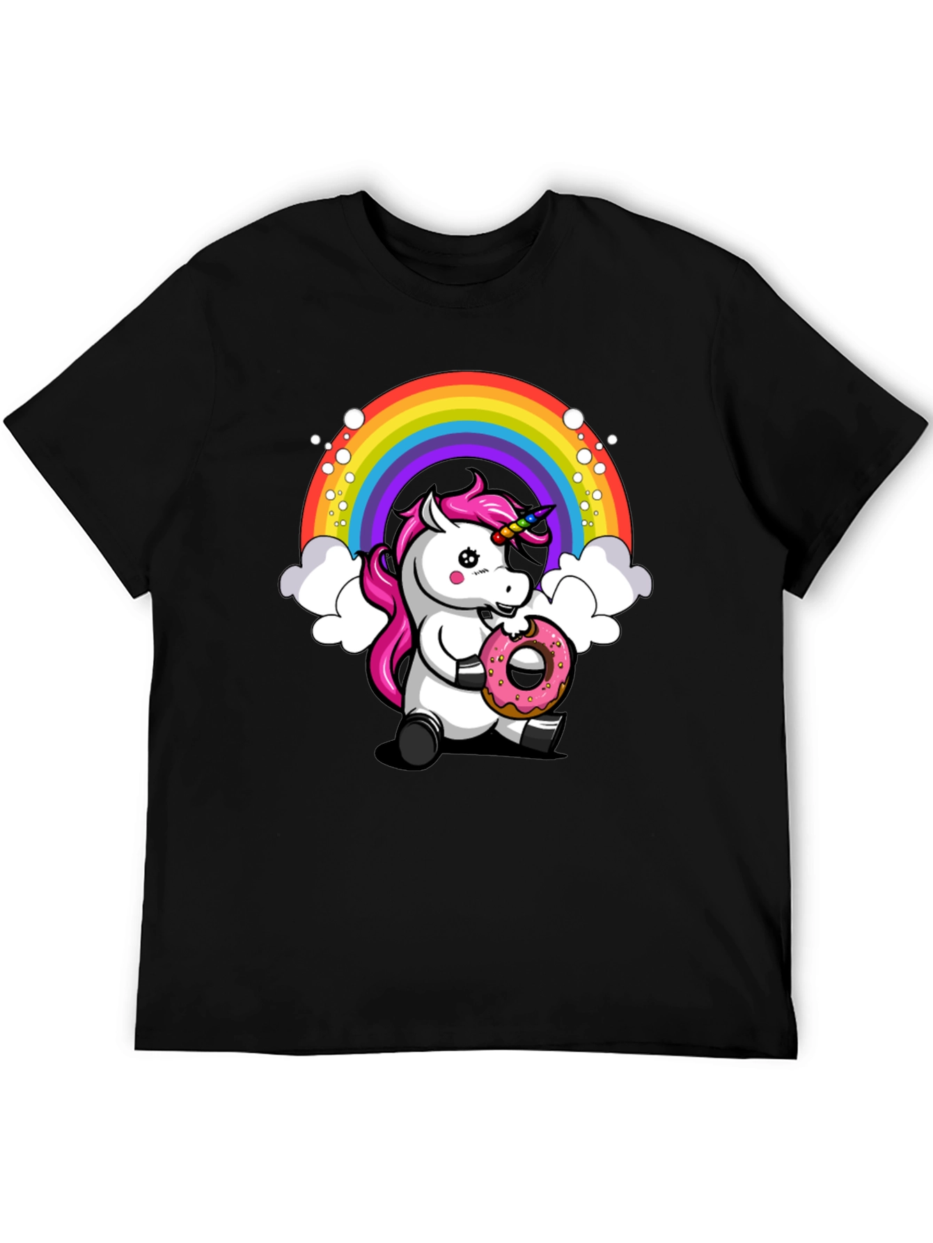 Unicorn Donut T-Shirt - Rainbow Graphic Tee