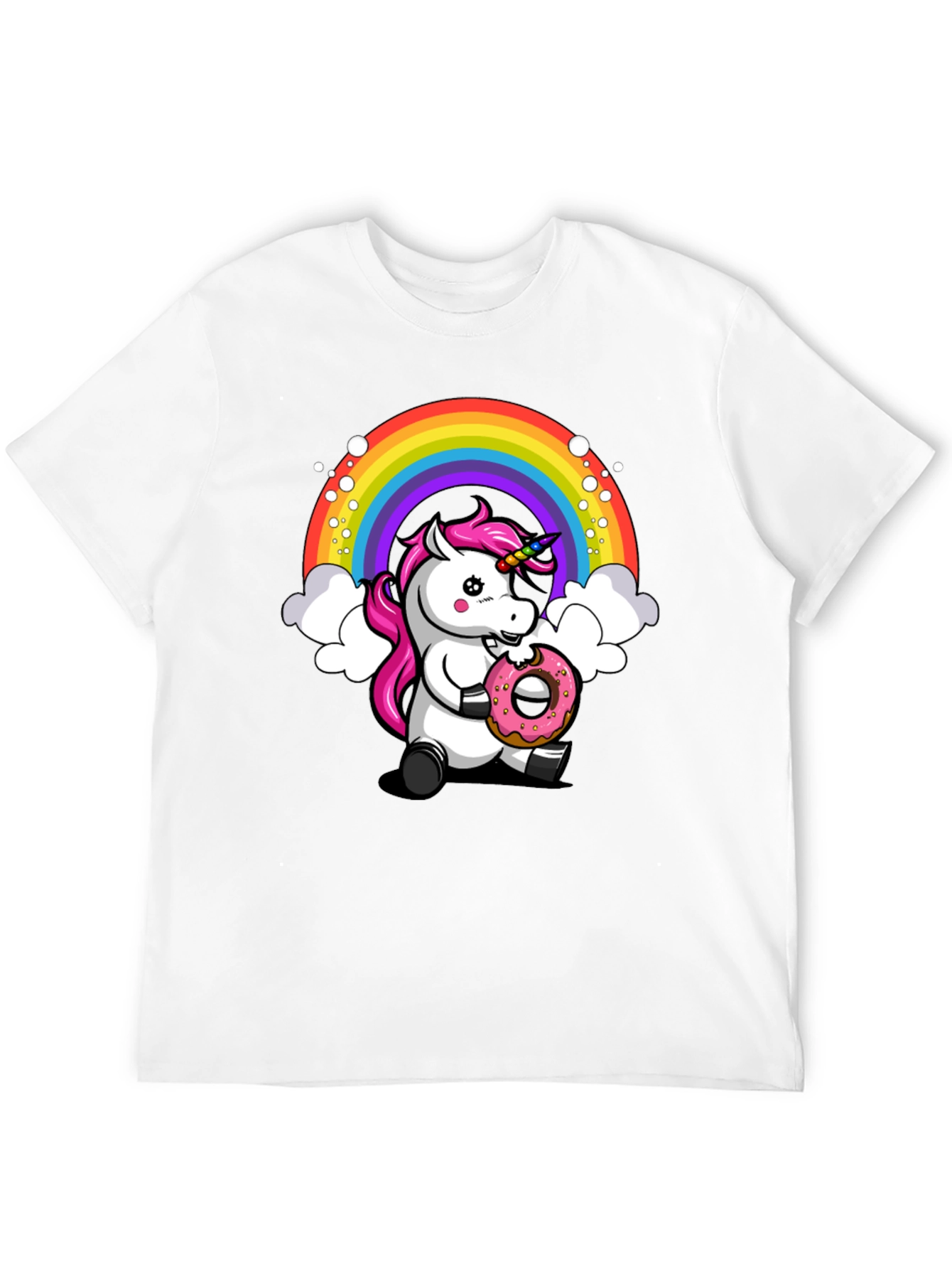 Unicorn Donut T-Shirt - Rainbow Graphic Tee