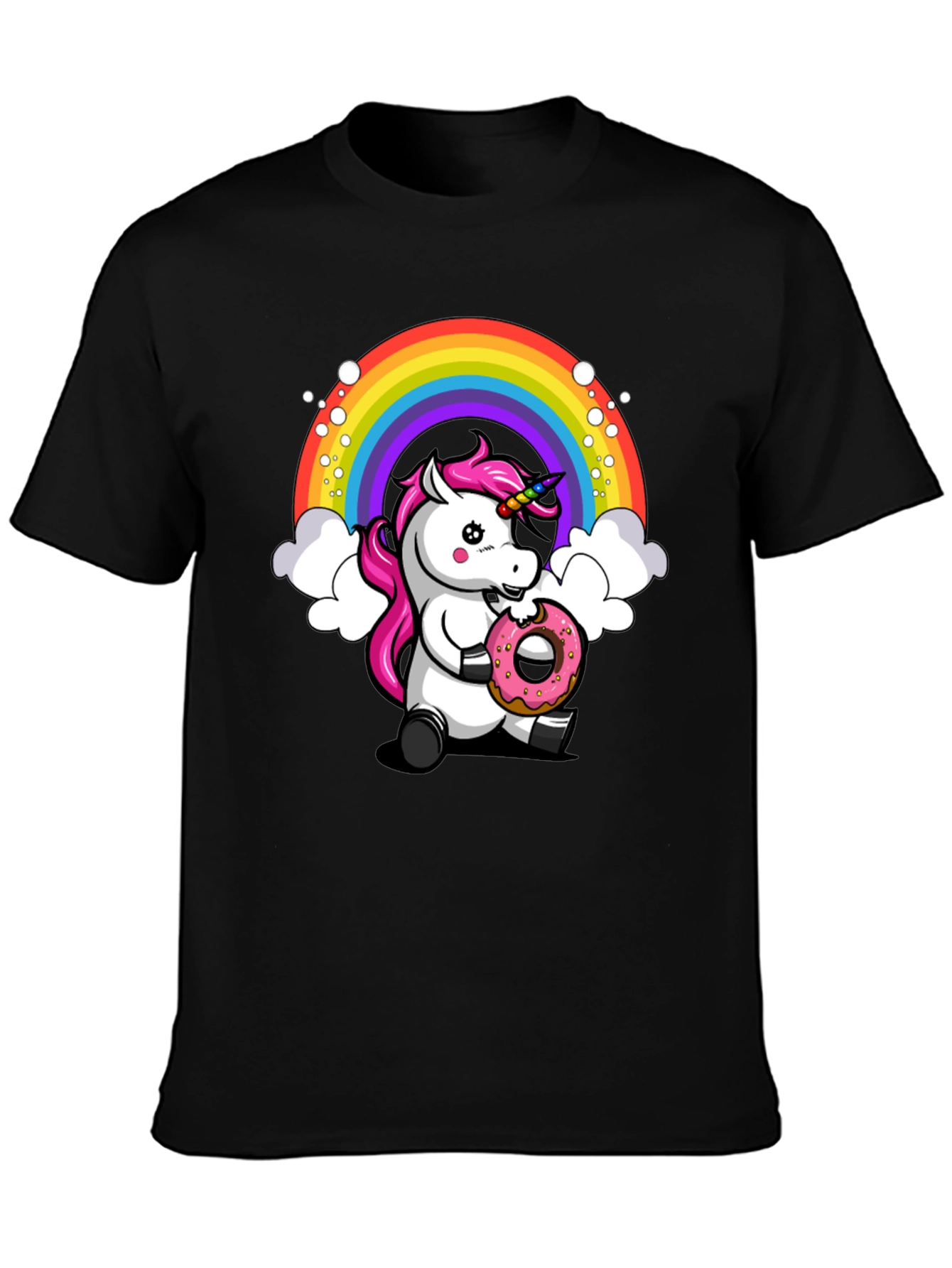 Unicorn Donut T-Shirt - Rainbow Graphic Tee