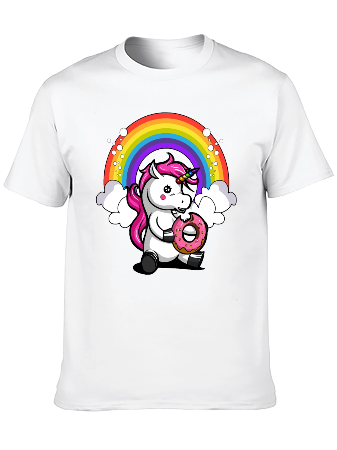Unicorn Donut T-Shirt - Rainbow Graphic Tee