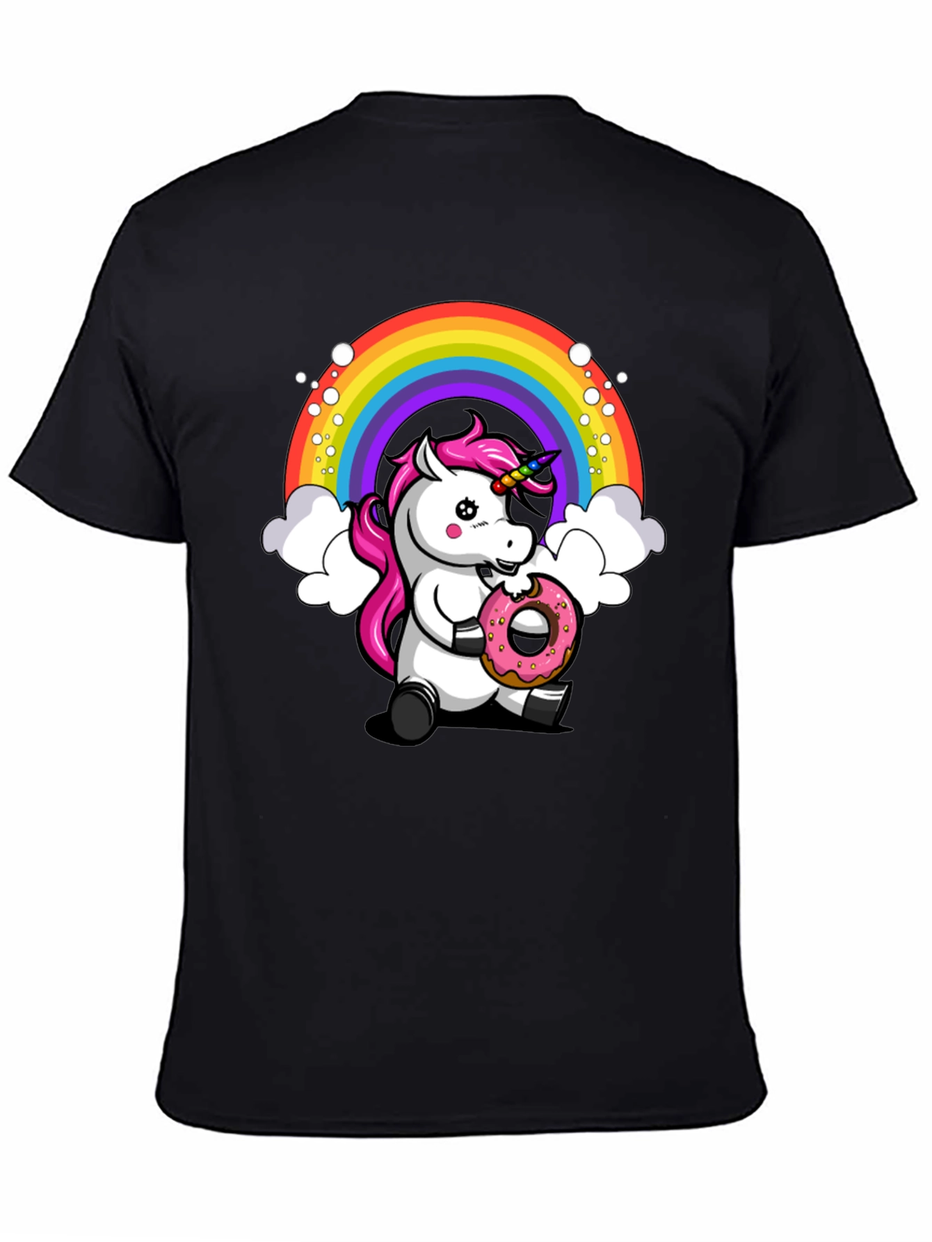 Unicorn Donut T-Shirt - Rainbow Graphic Tee