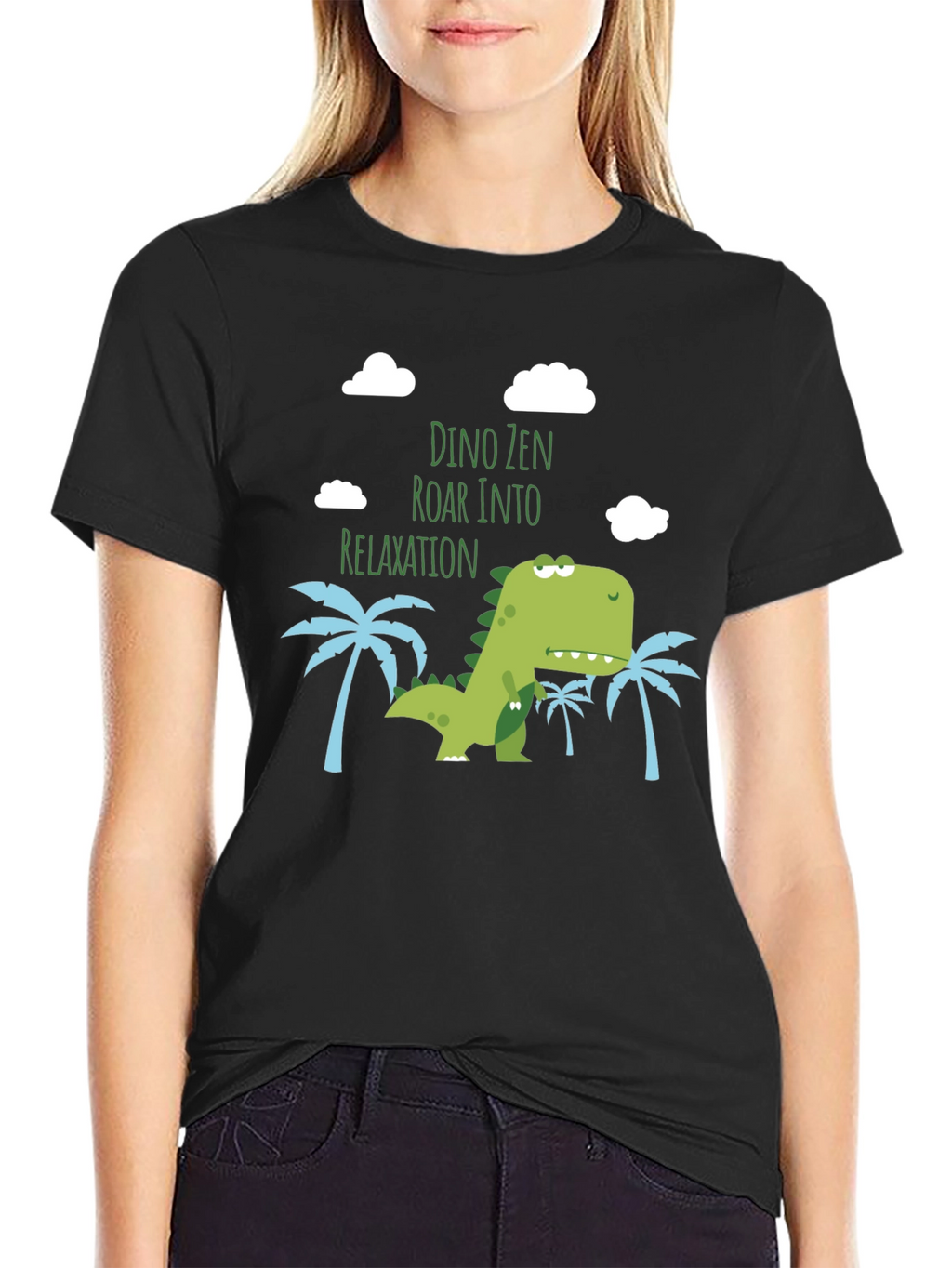 Dino Zen Relaxation T-Shirt - Funny Cute Design