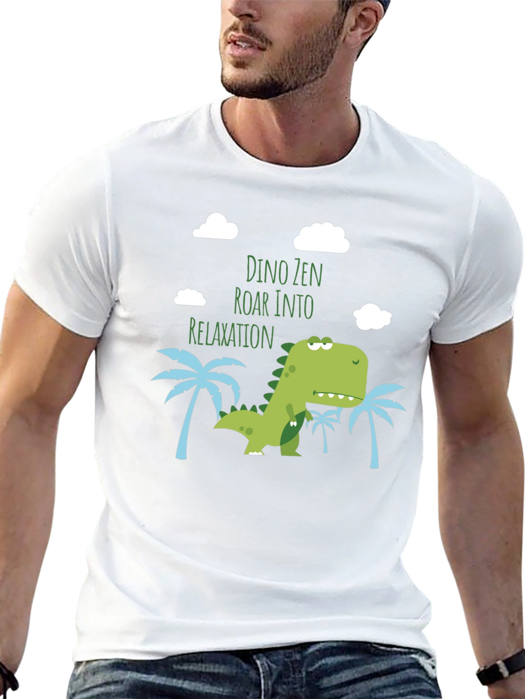 Dino Zen Relaxation T-Shirt - Funny Cute Design