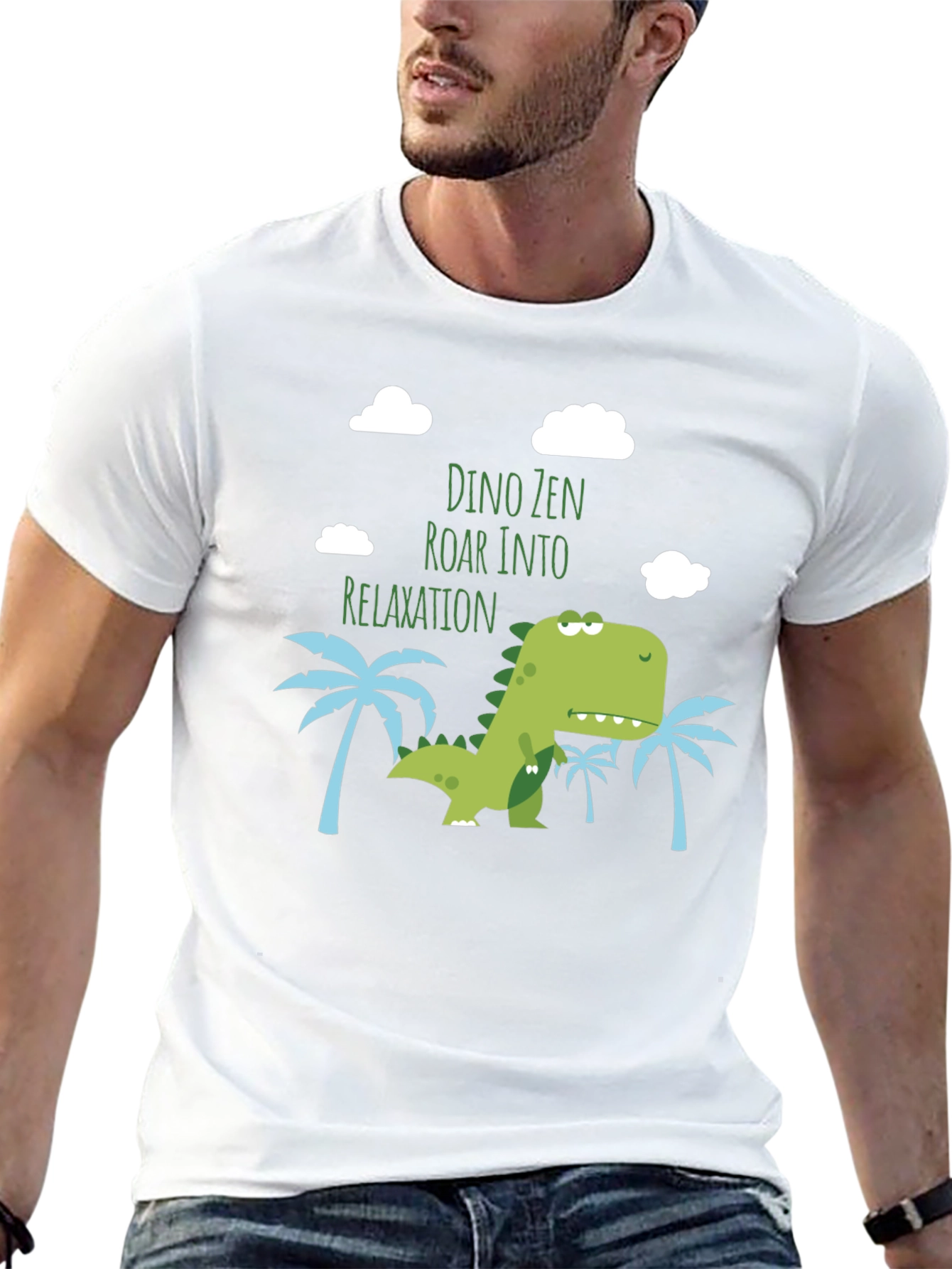 Dino Zen Relaxation T-Shirt - Funny Cute Design