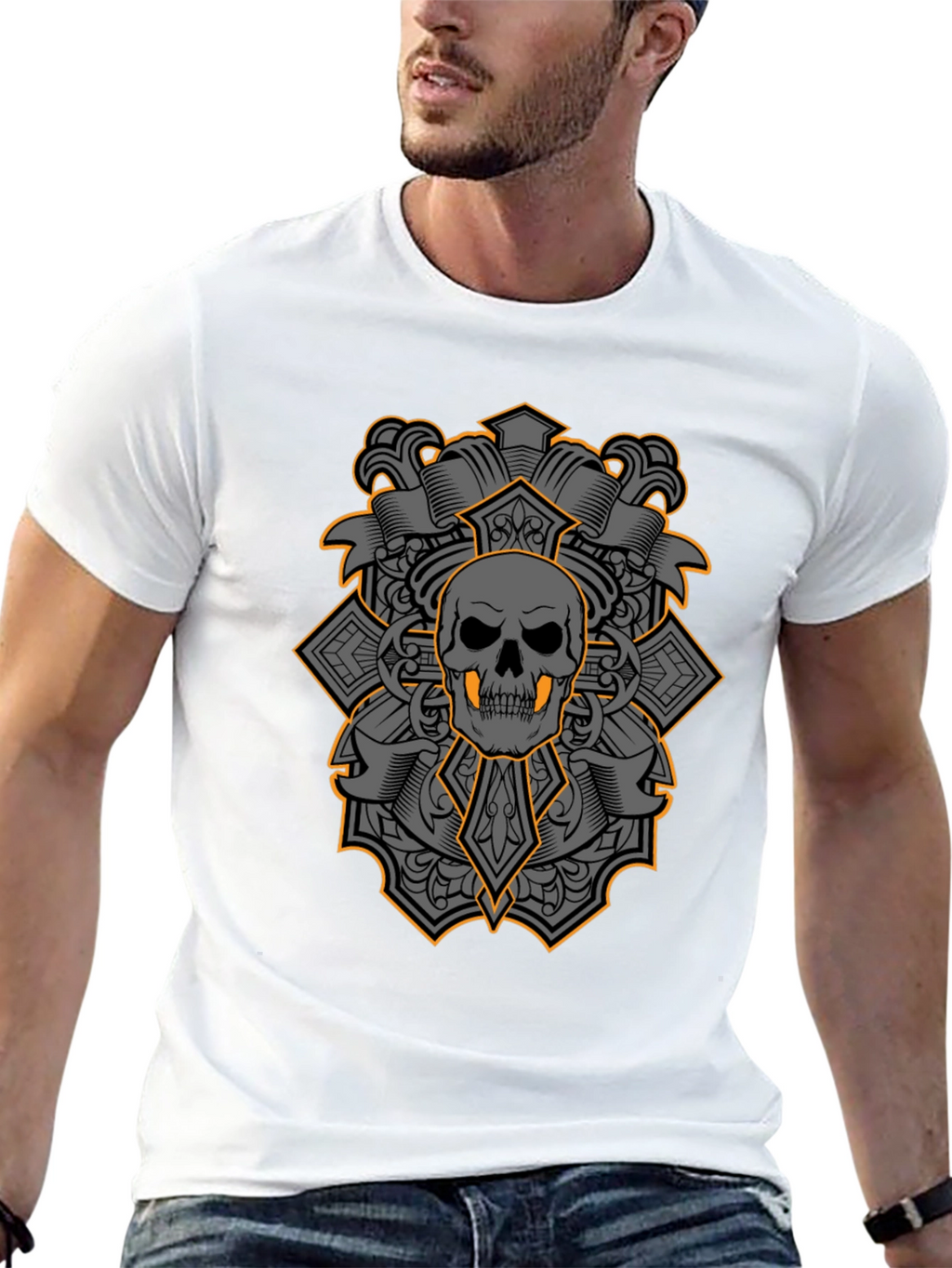 Skull & Crossbones Graphic Tee - Bold Gothic Style