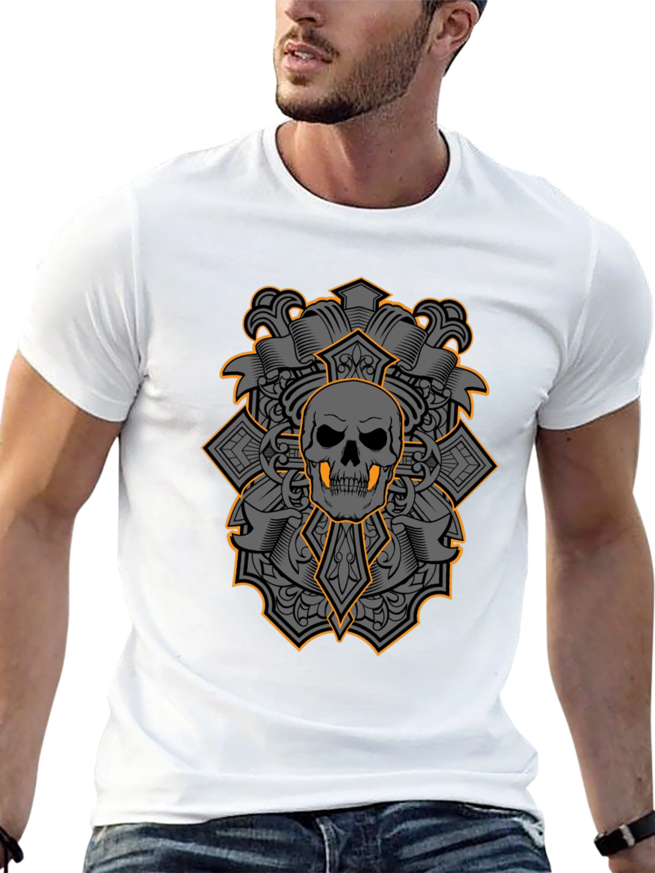 Skull & Crossbones Graphic Tee - Bold Gothic Style