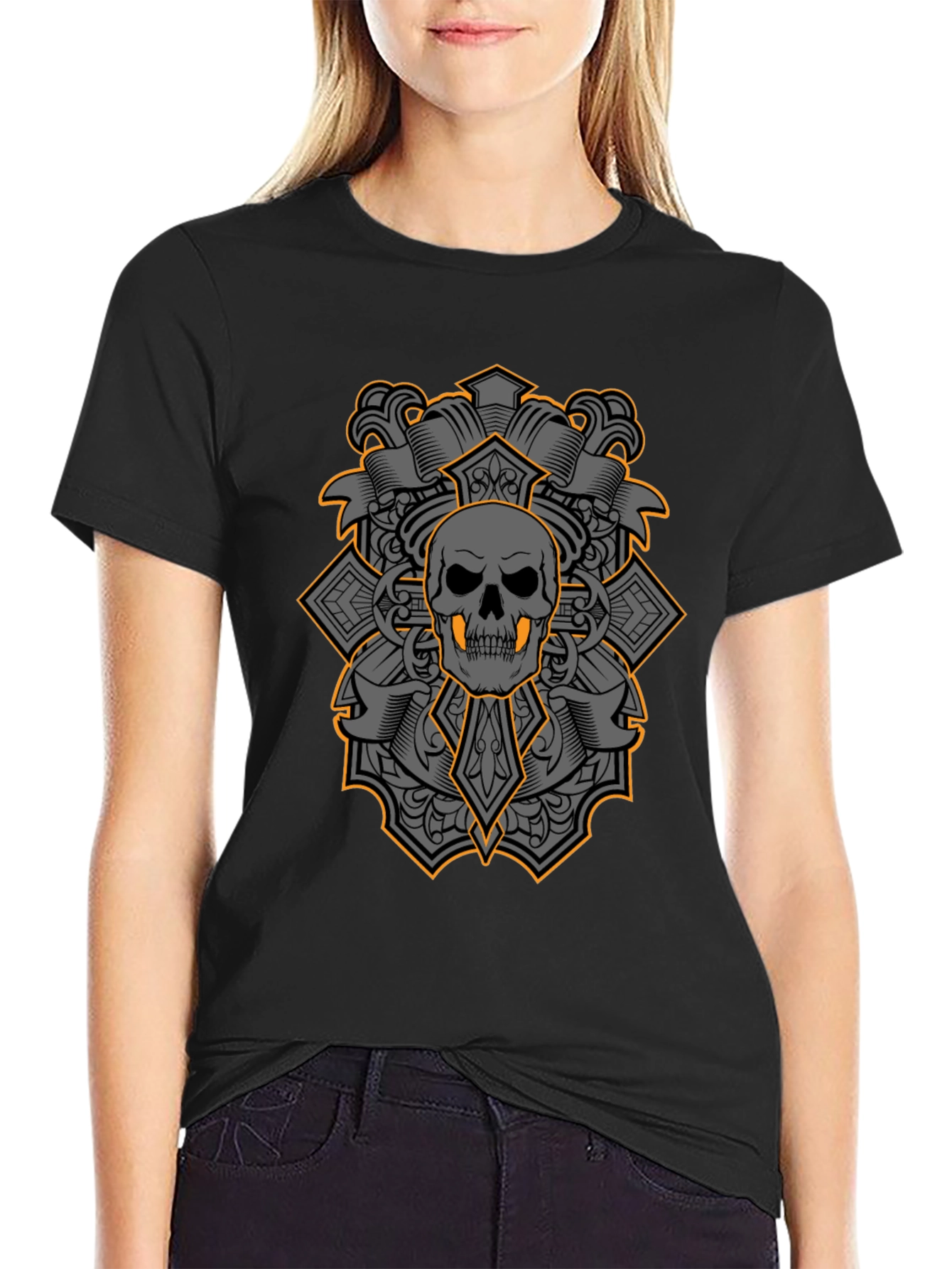 Skull & Crossbones Graphic Tee - Bold Gothic Style