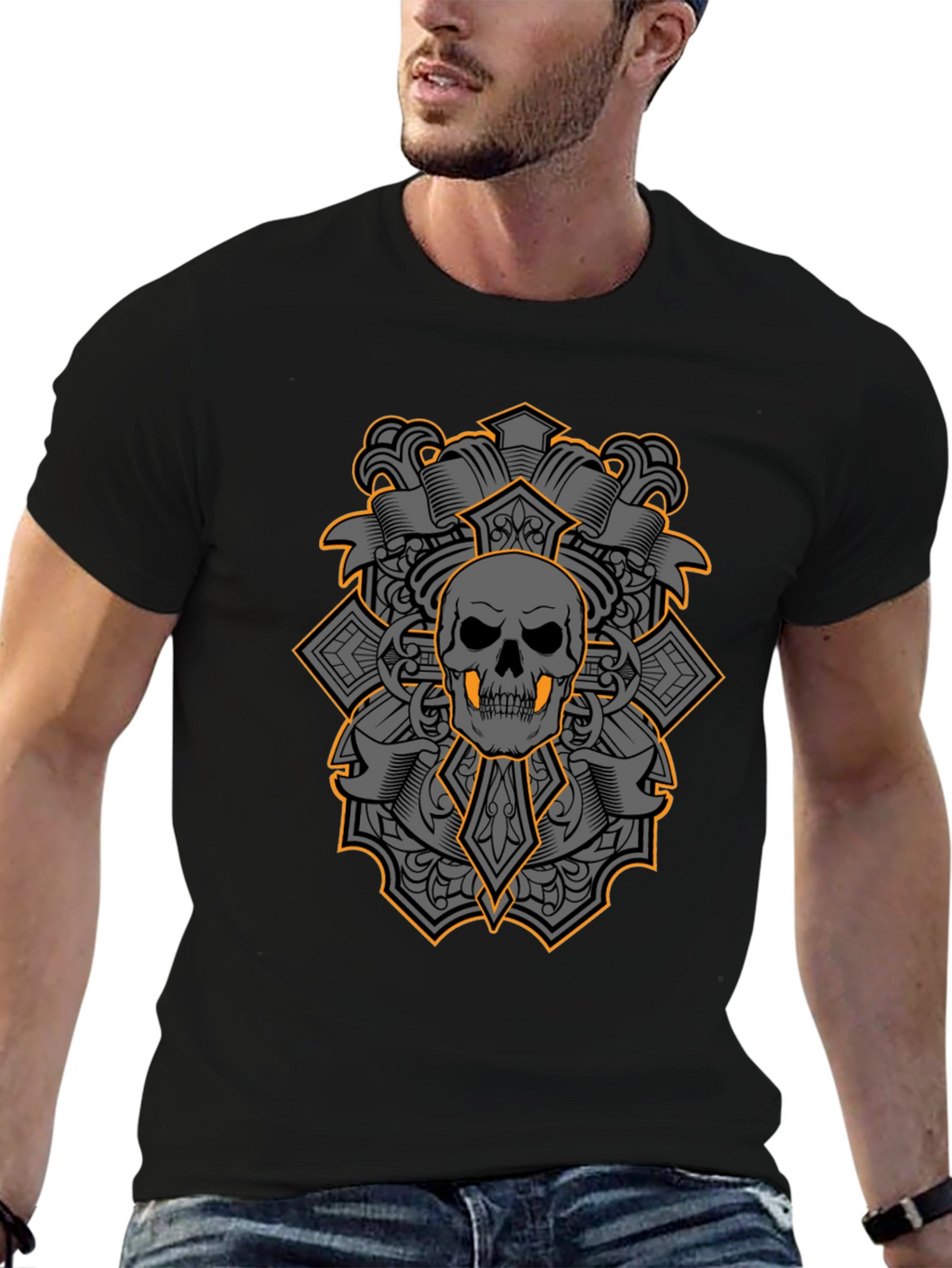 Skull & Crossbones Graphic Tee - Bold Gothic Style