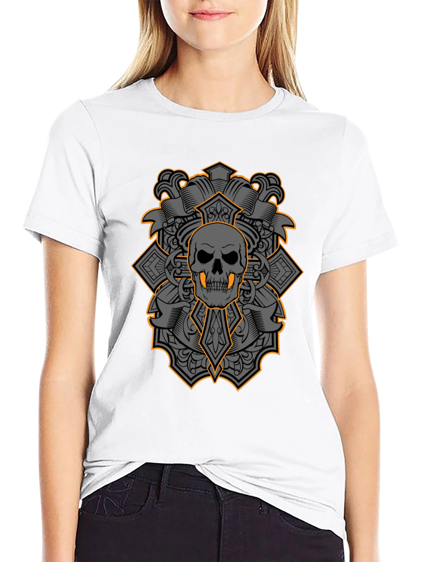 Skull & Crossbones Graphic Tee - Bold Gothic Style