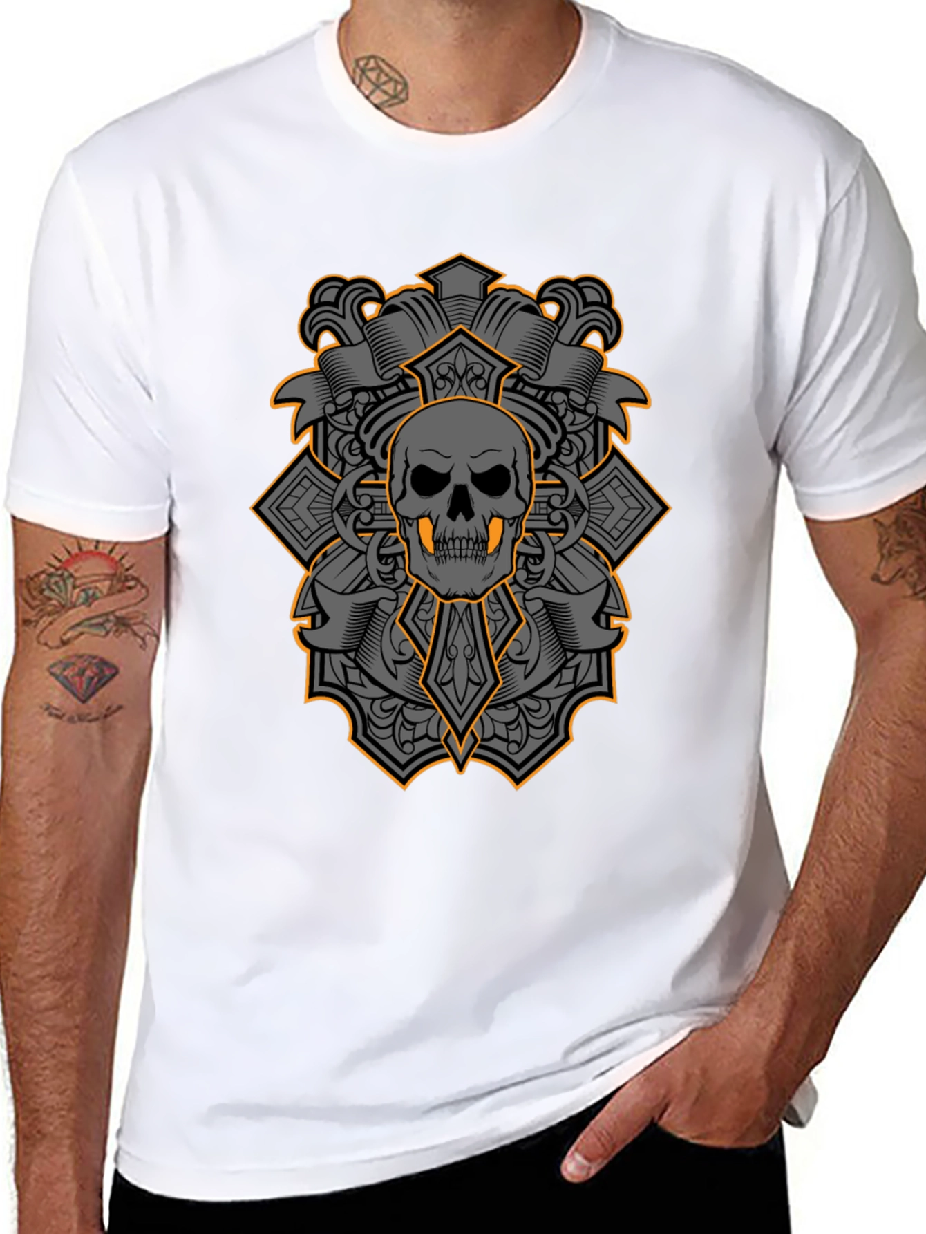 Skull & Crossbones Graphic Tee - Bold Gothic Style