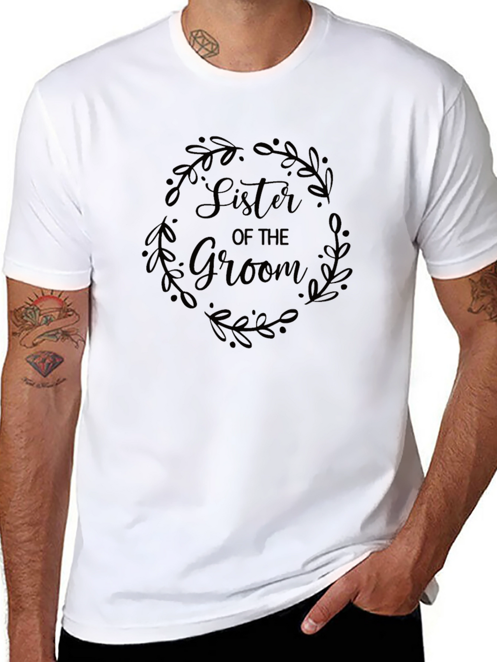 Sister of the Groom Wreath T-Shirt