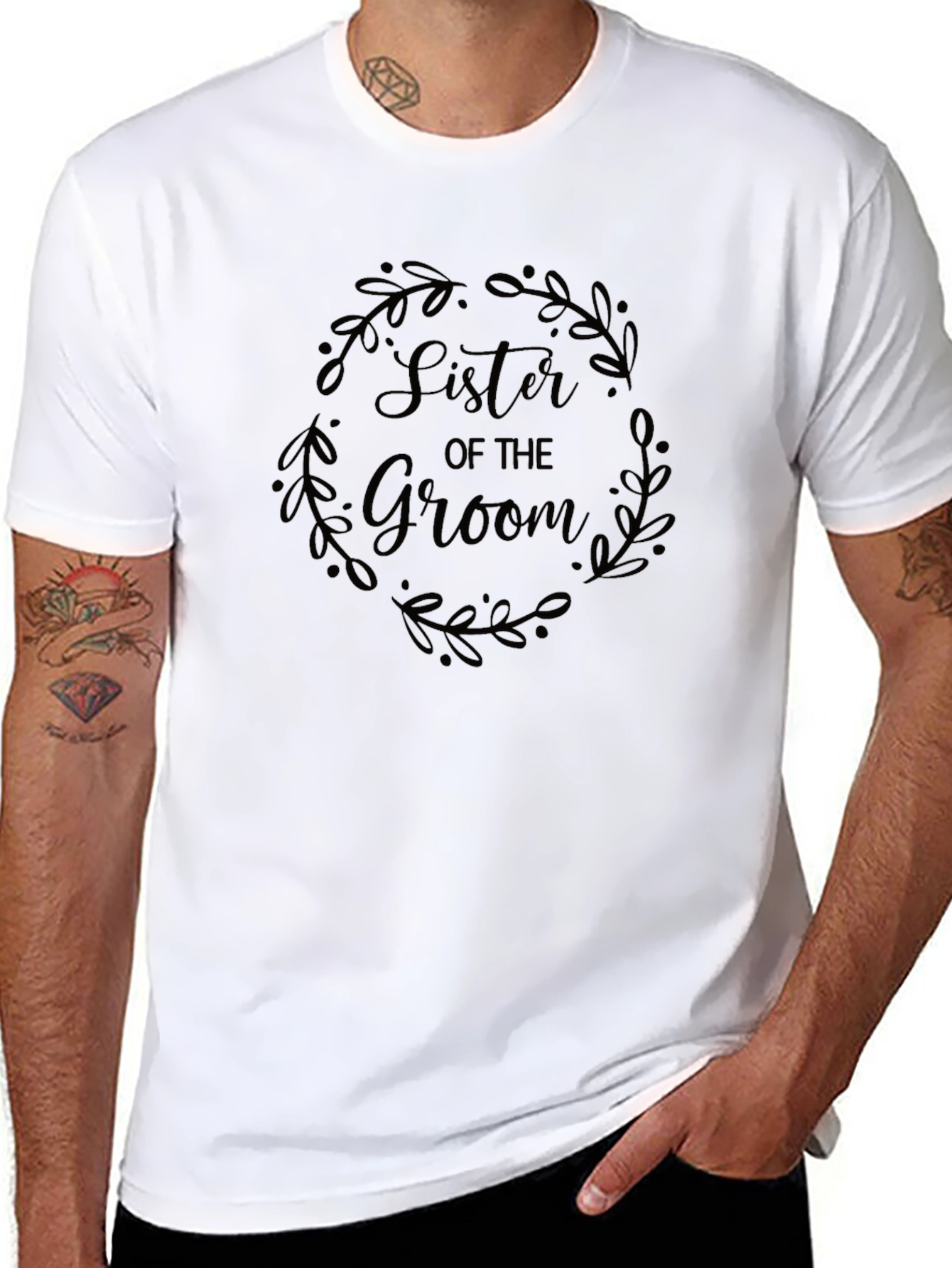 Sister of the Groom Wreath T-Shirt