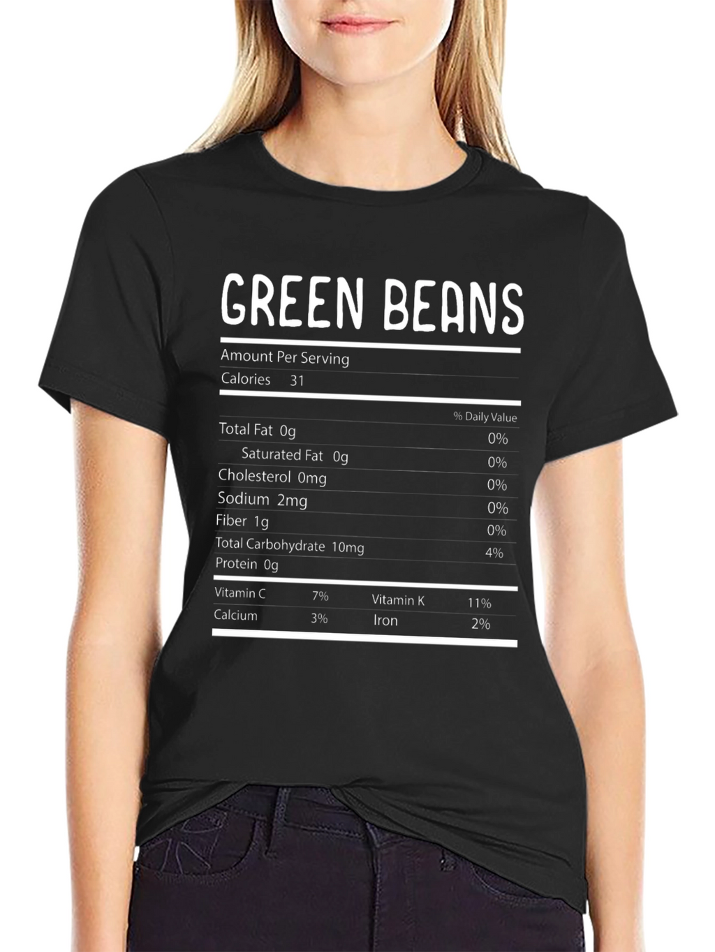 Green Beans Nutrition Facts Funny T-Shirt