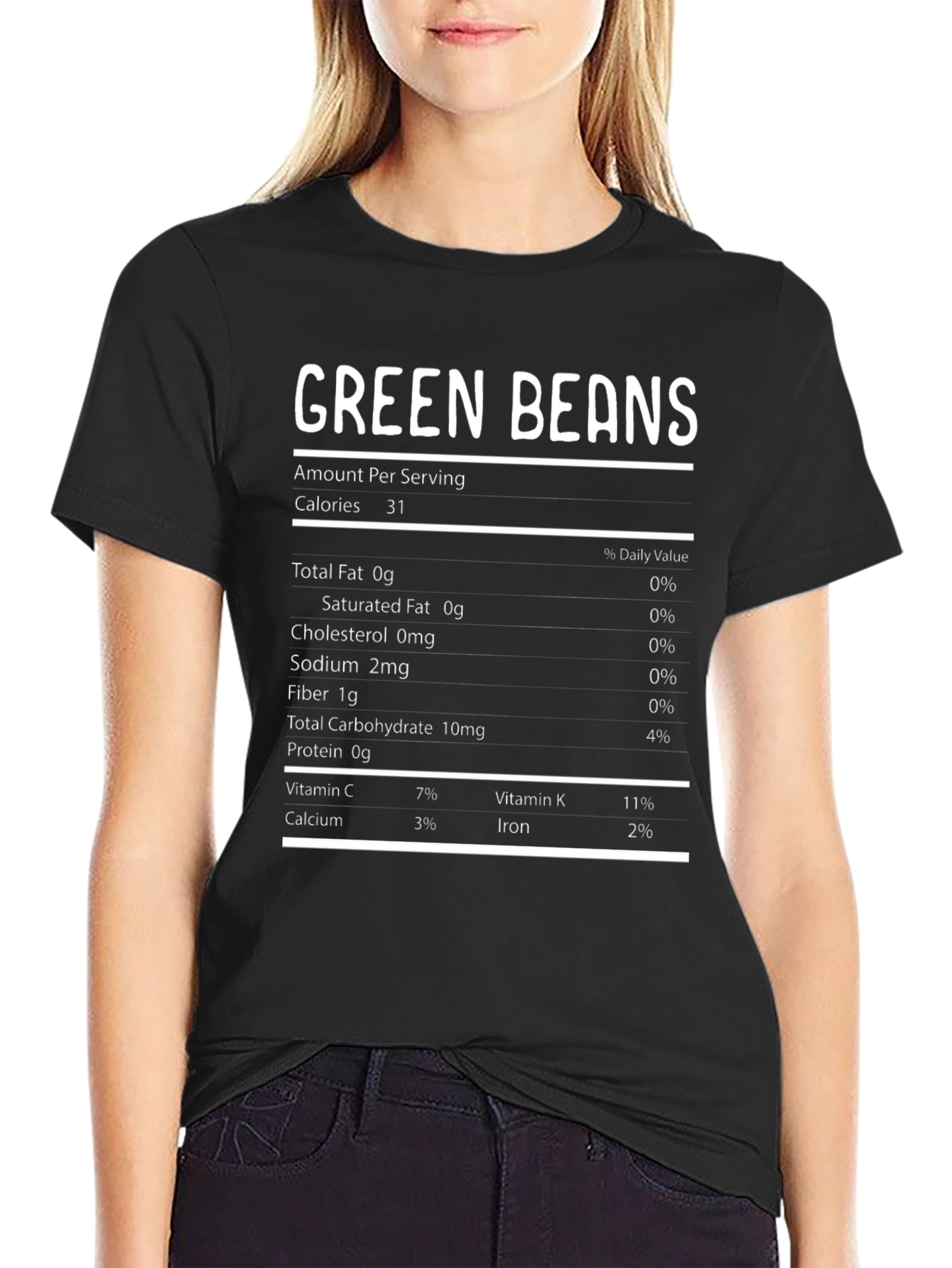 Green Beans Nutrition Facts Funny T-Shirt