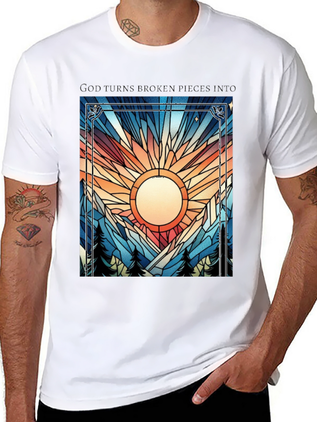 Broken Pieces Graphic Tee - Inspirational Design